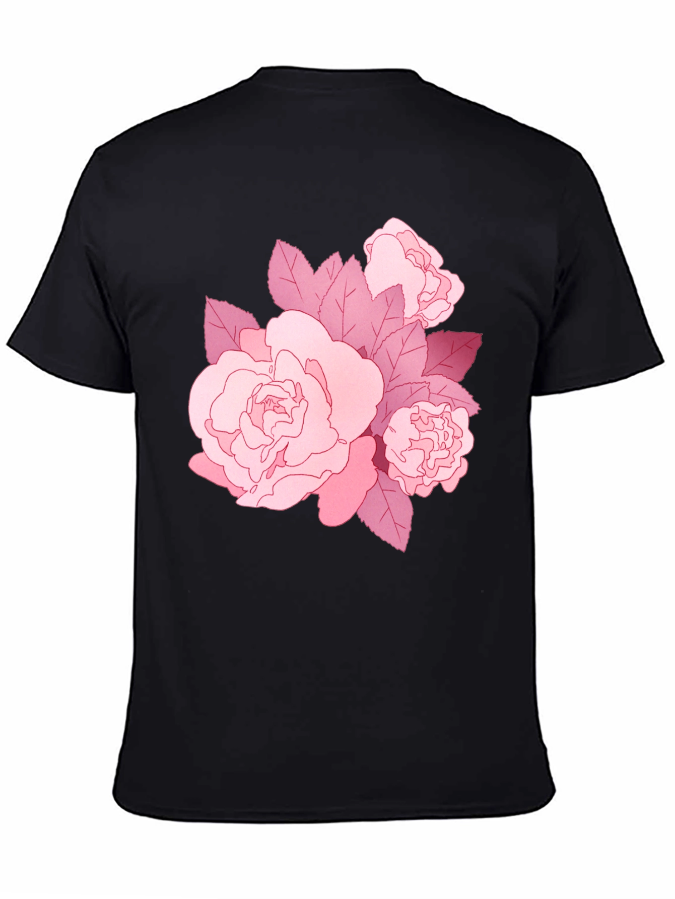 Floral Graphic Tee - Stylish Pink Rose Design