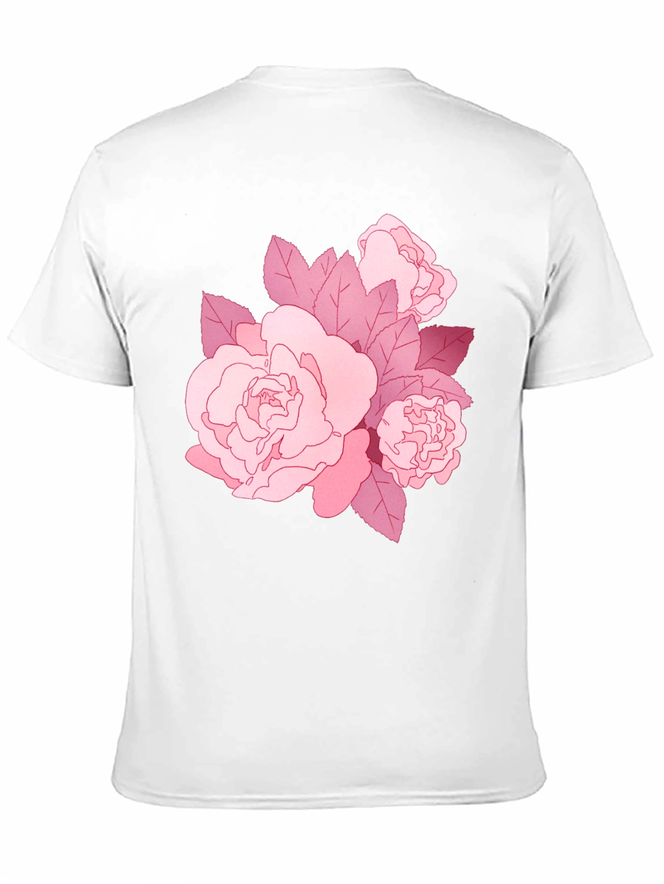 Floral Graphic Tee - Stylish Pink Rose Design