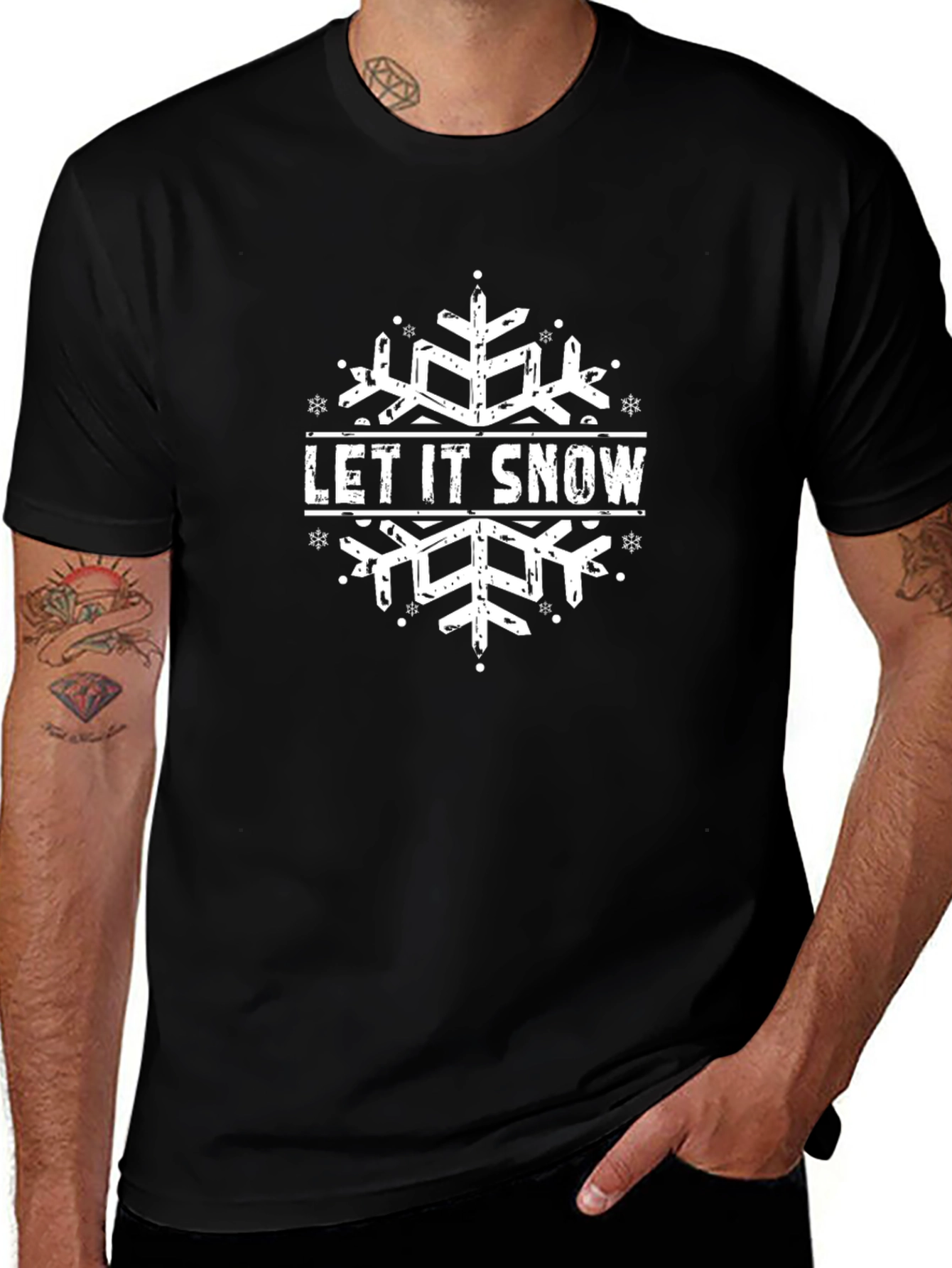 Let It Snow Snowflake Graphic T-Shirt