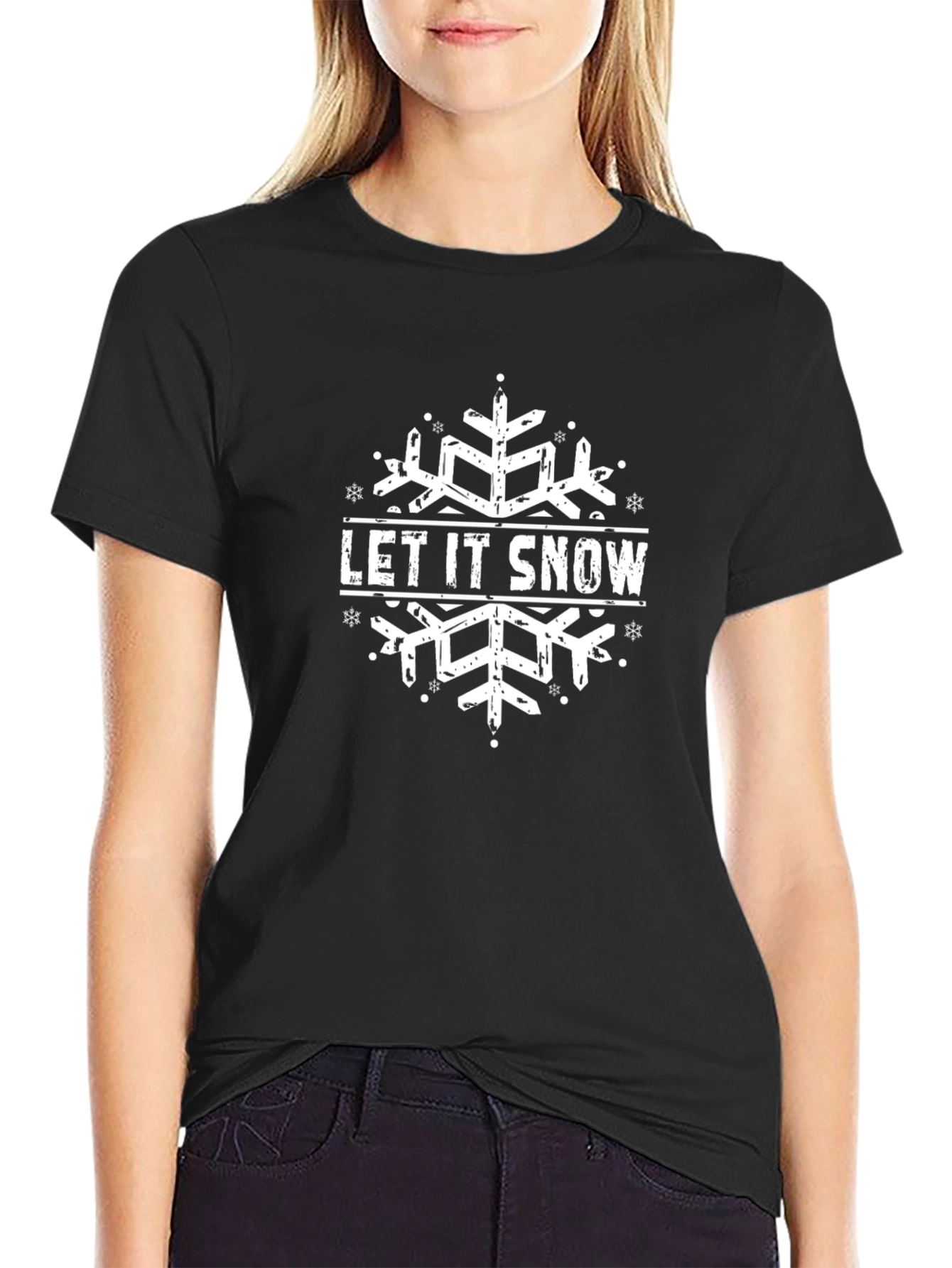 Let It Snow Snowflake Graphic T-Shirt