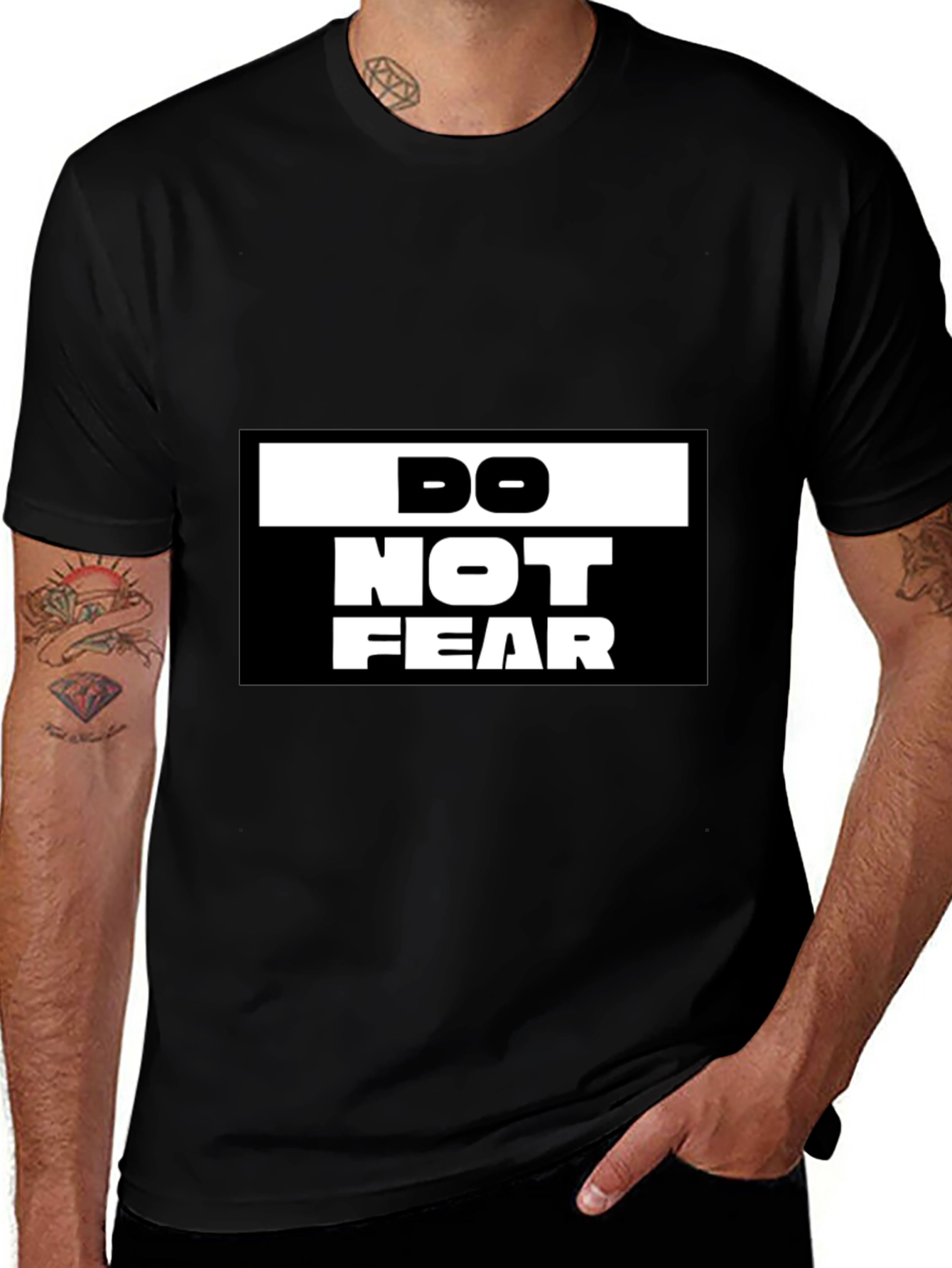 Do Not Fear Graphic Black T-Shirt
