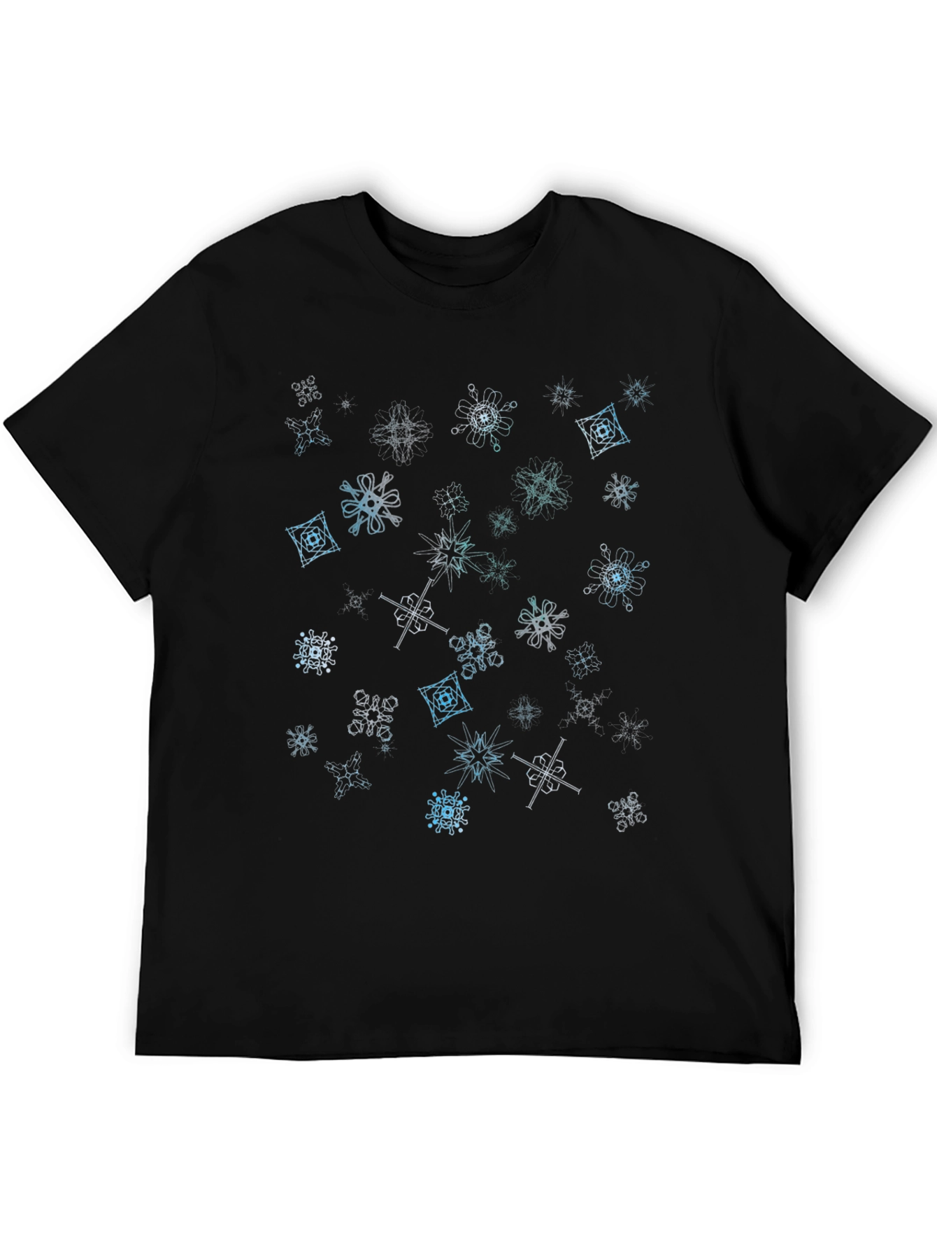 Cool Black Snowflake Graphic Print Tee