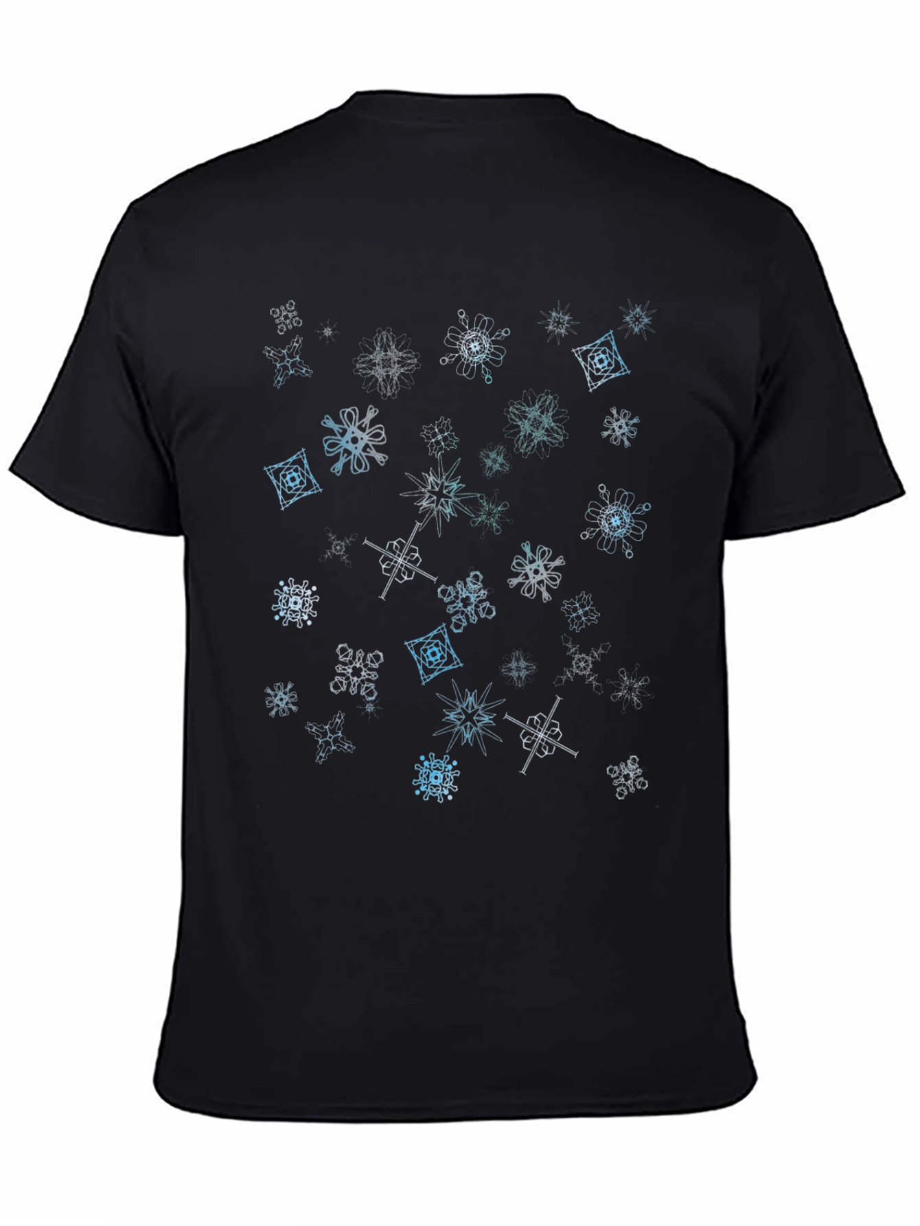 Cool Black Snowflake Graphic Print Tee