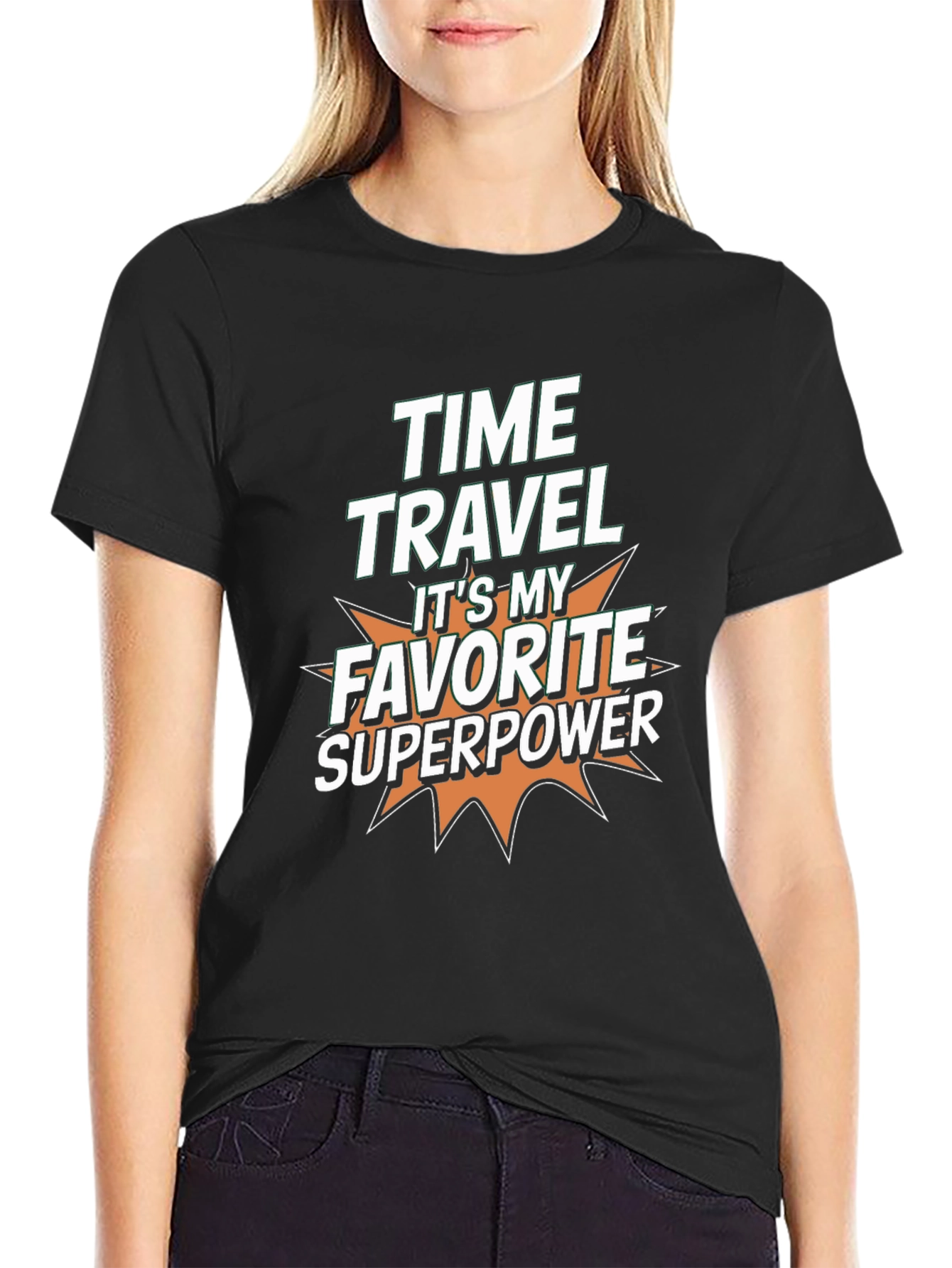 Time Travel Superpower Graphic Tee - Black T-Shirt