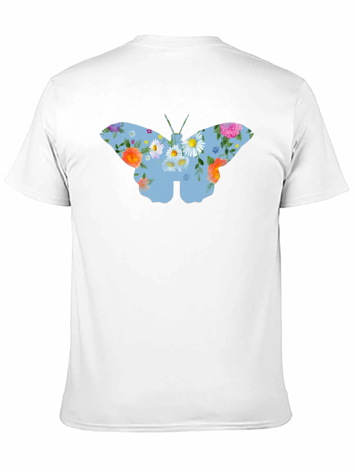 Floral Butterfly Graphic T-Shirt - Black