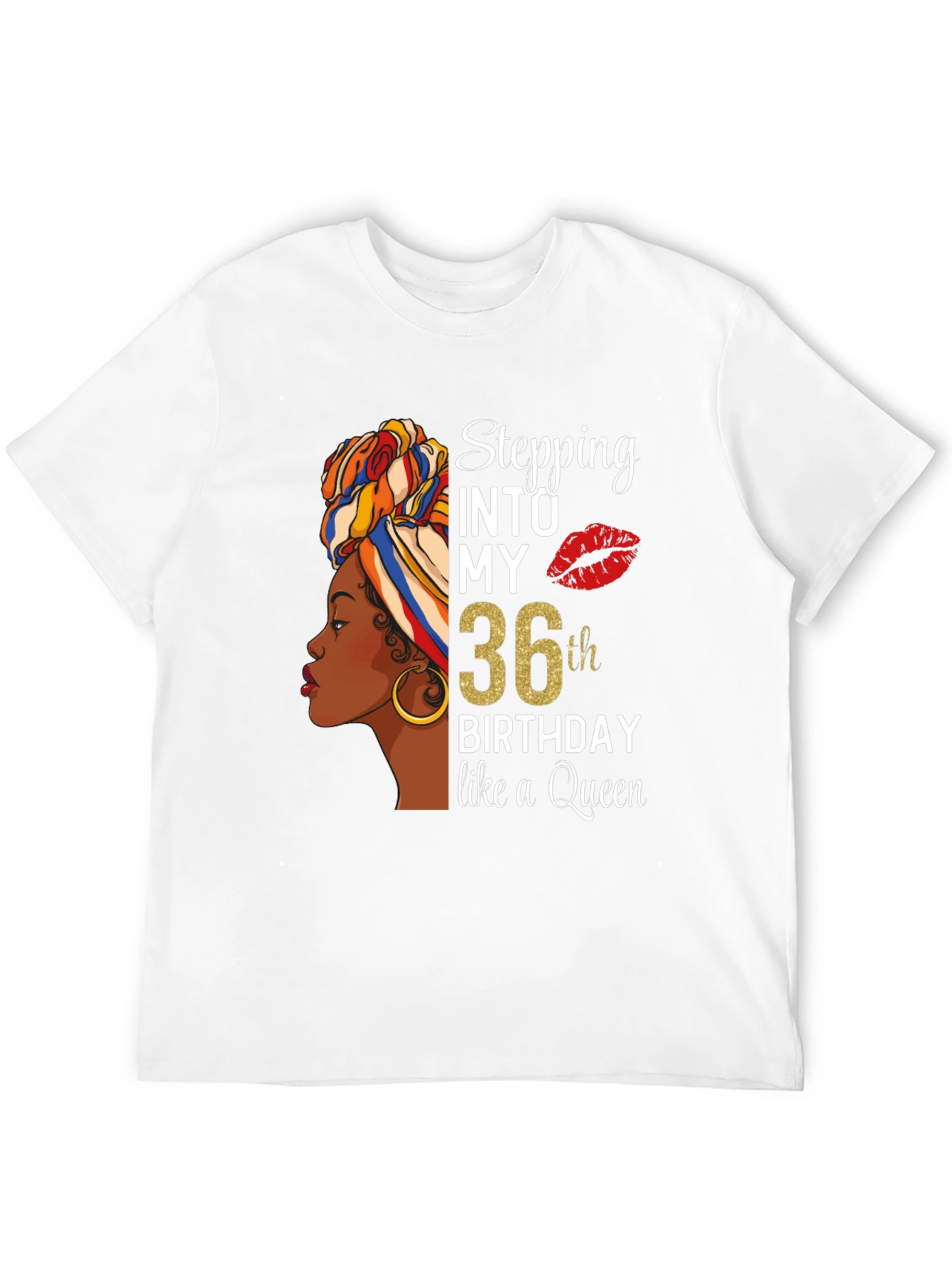 Stepping Into My 36th Birthday Queen Black T-Shirt
