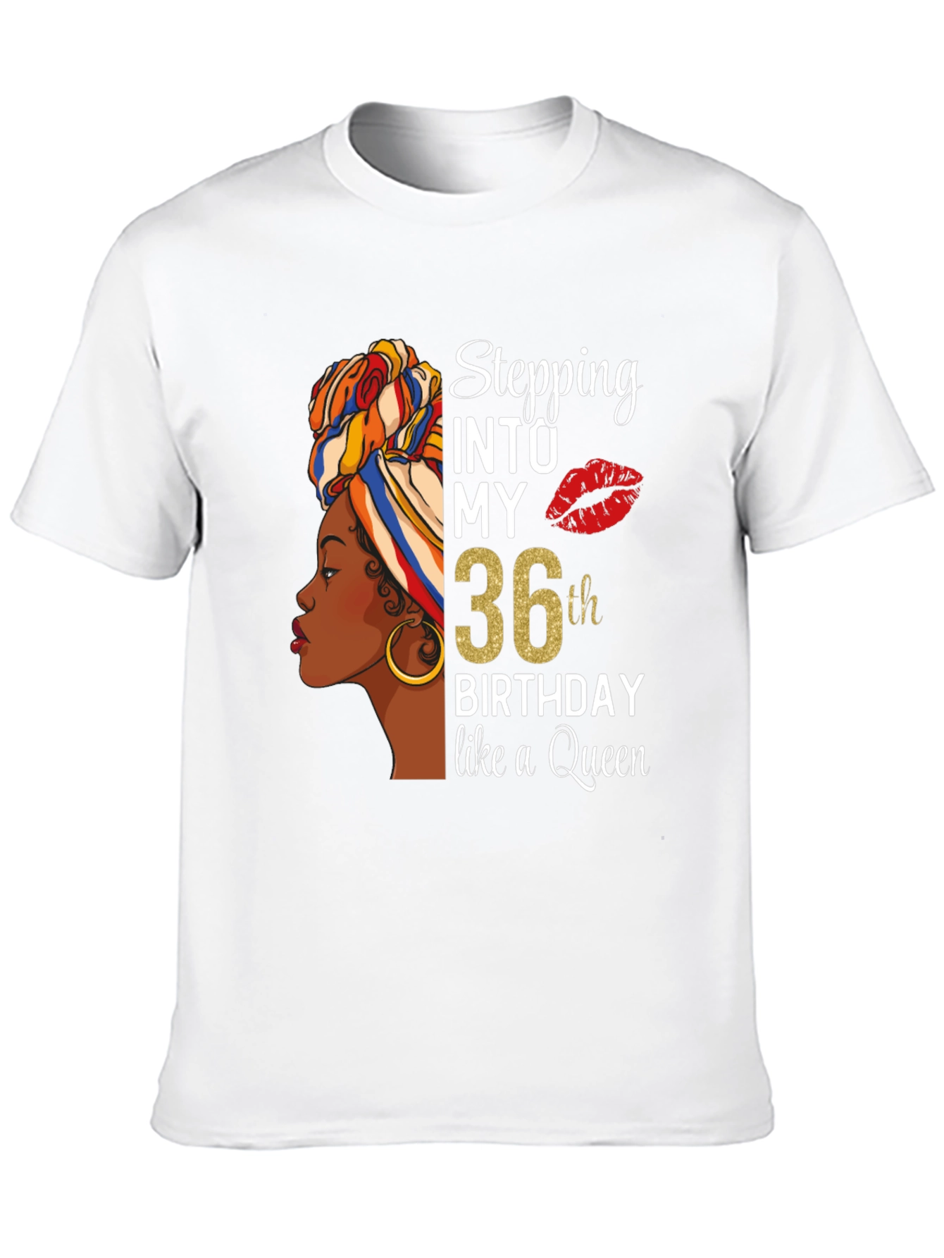 Stepping Into My 36th Birthday Queen Black T-Shirt