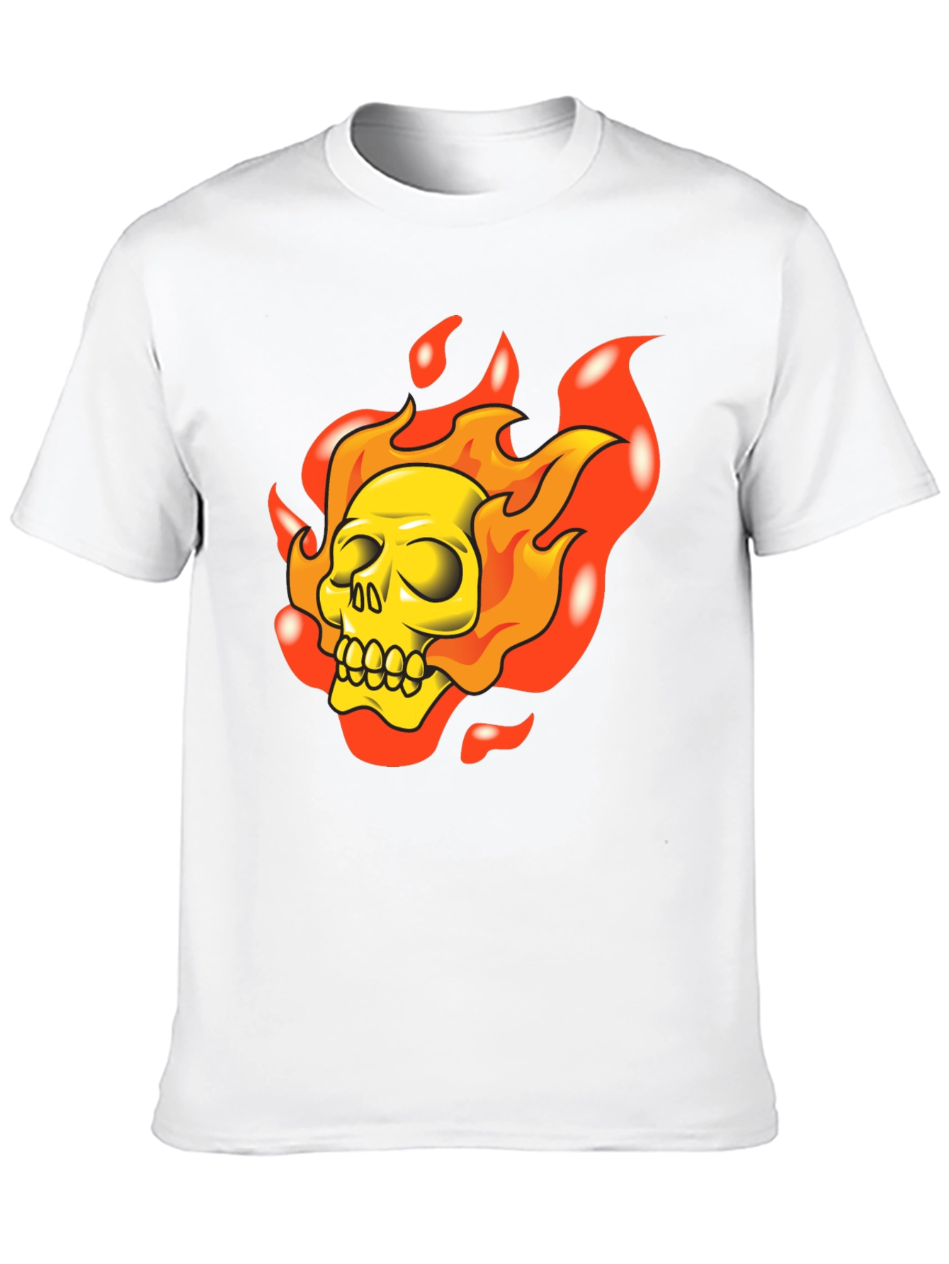 Flaming Skull Graphic T-Shirt - Rocker Style