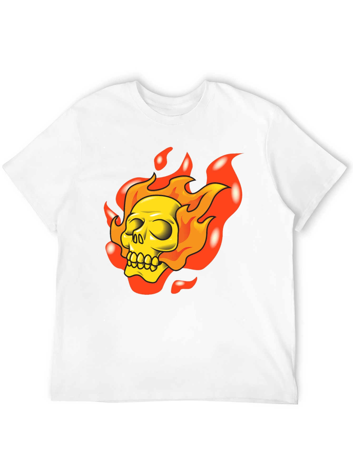 Flaming Skull Graphic T-Shirt - Rocker Style