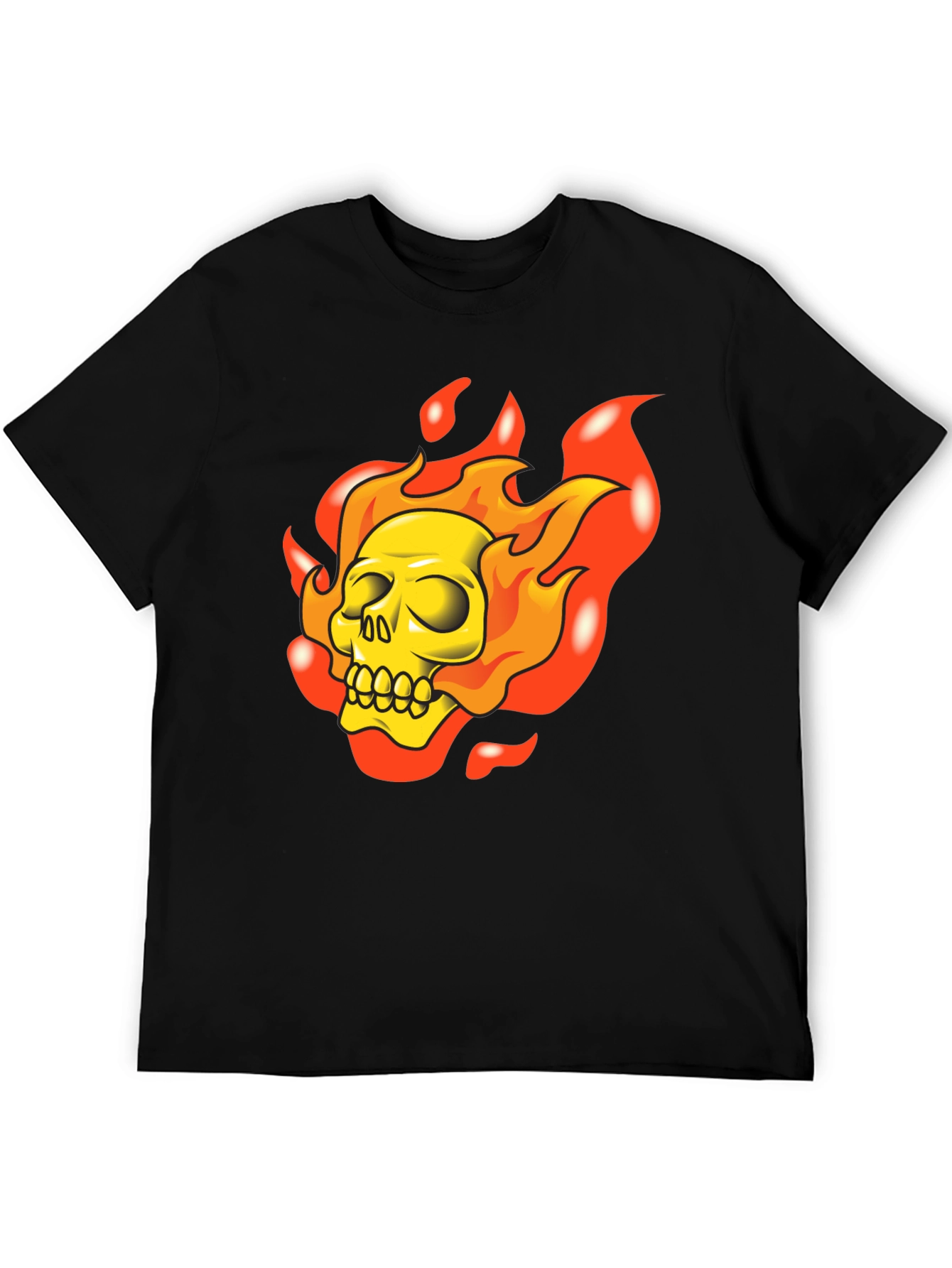Flaming Skull Graphic T-Shirt - Rocker Style
