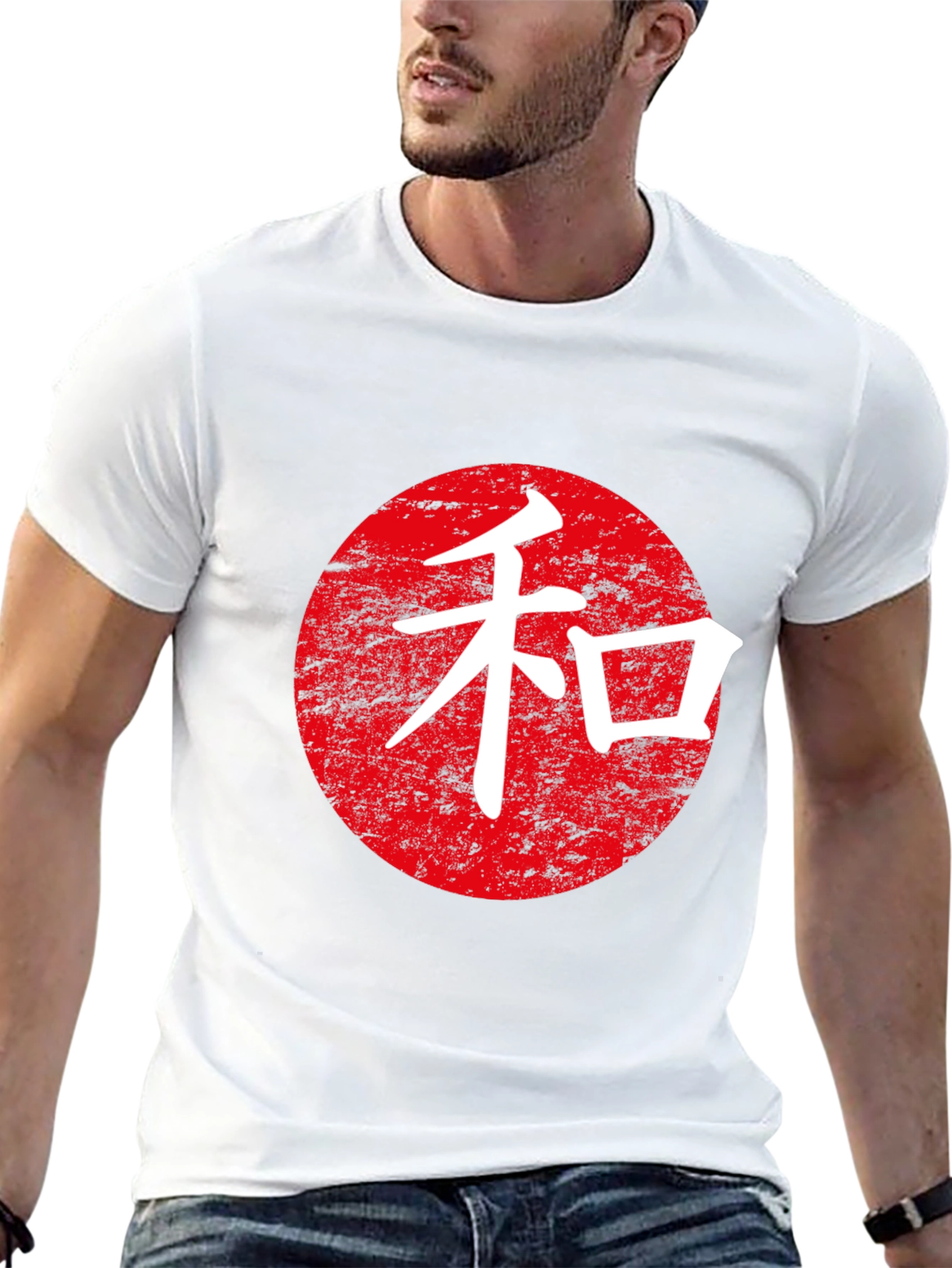 Japanese Wa Peace Symbol Black T-Shirt