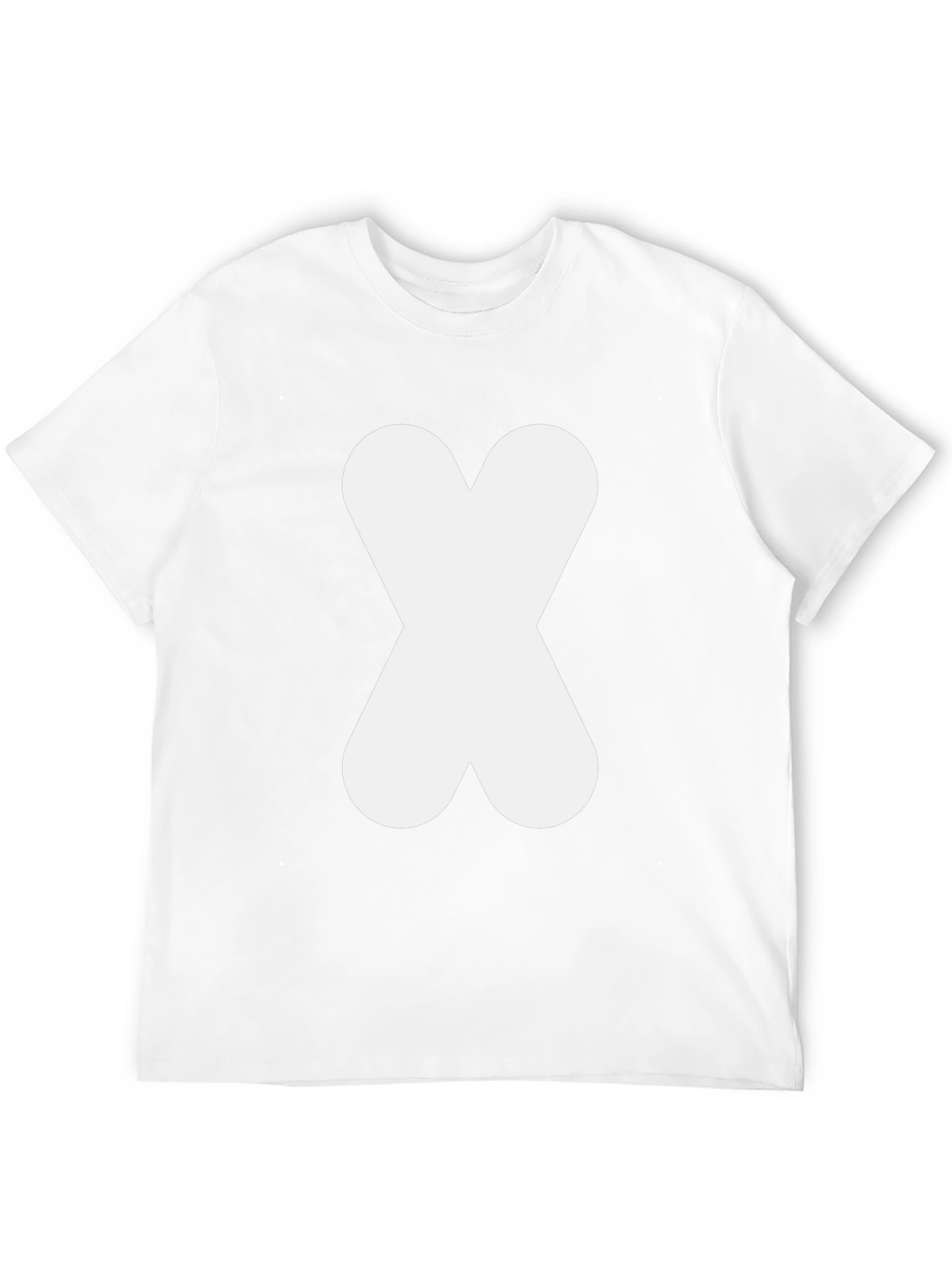 Black T-Shirt with White Abstract X Design
