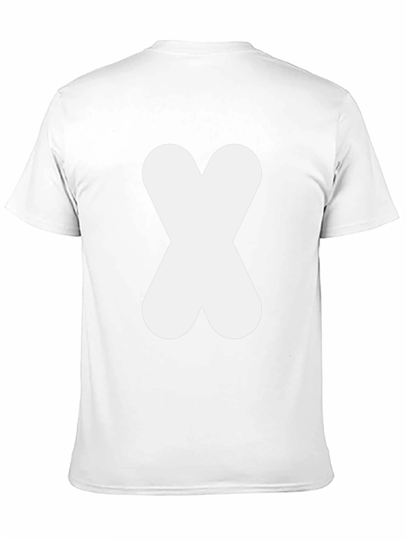 Black T-Shirt with White Abstract X Design