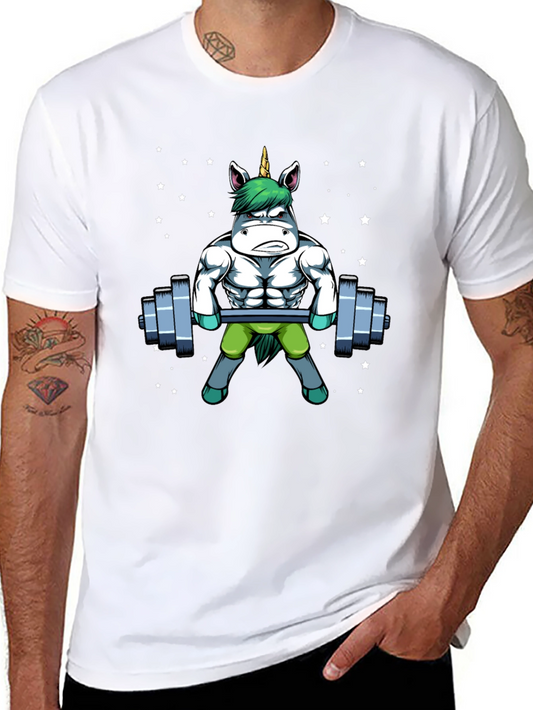 Gym Unicorn Mens Graphic Tee