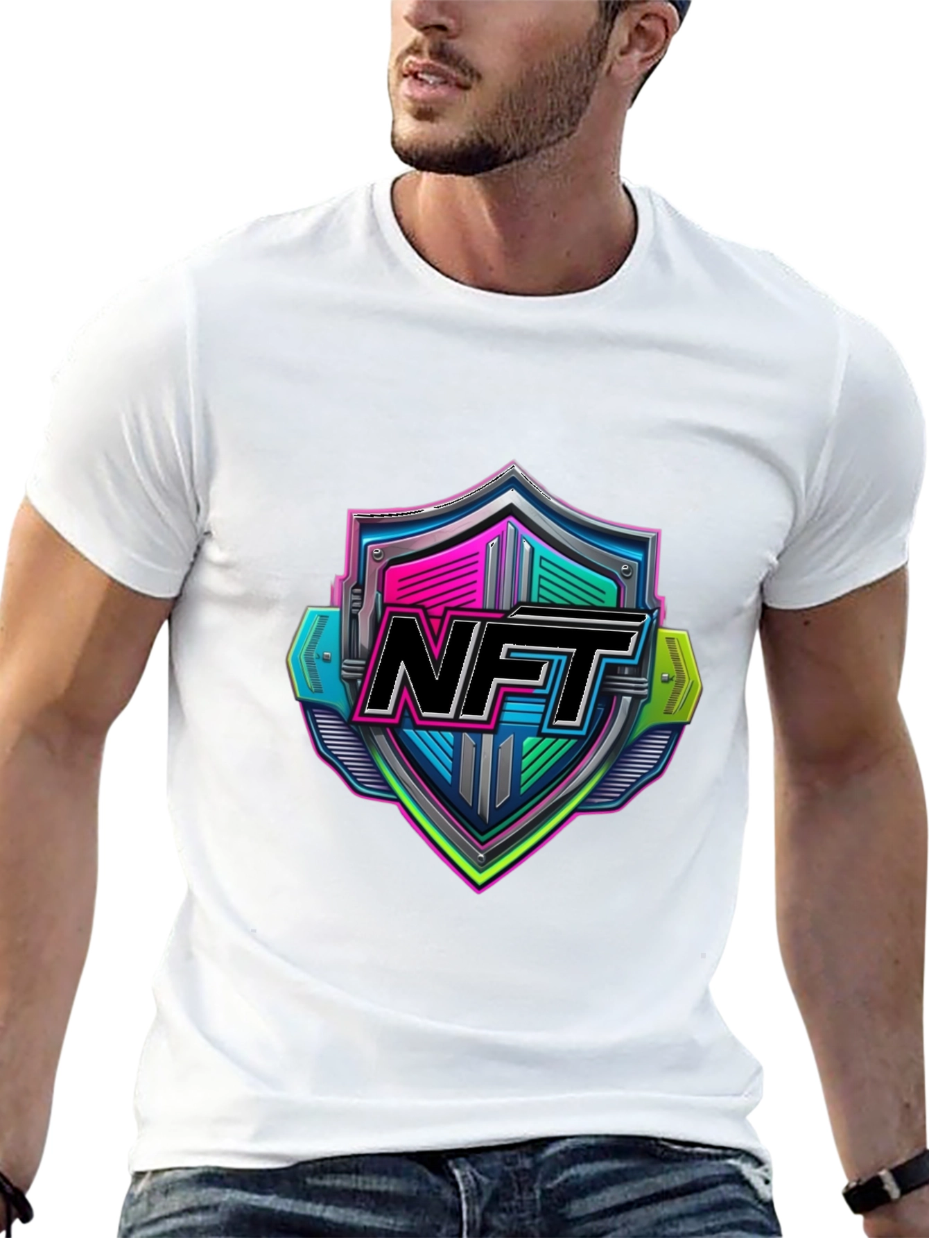 NFT Shield Graphic T-Shirt - Black