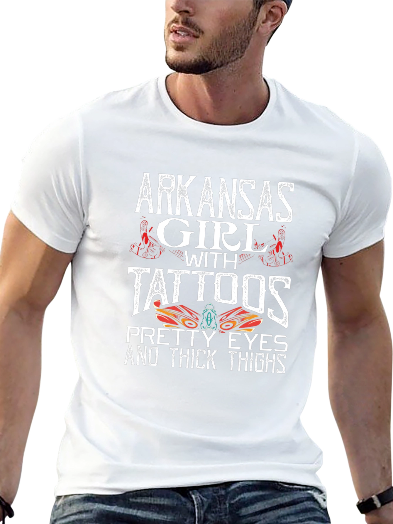 Arkansas Girl Tattoos Pretty Eyes Thick Thighs T-Shirt