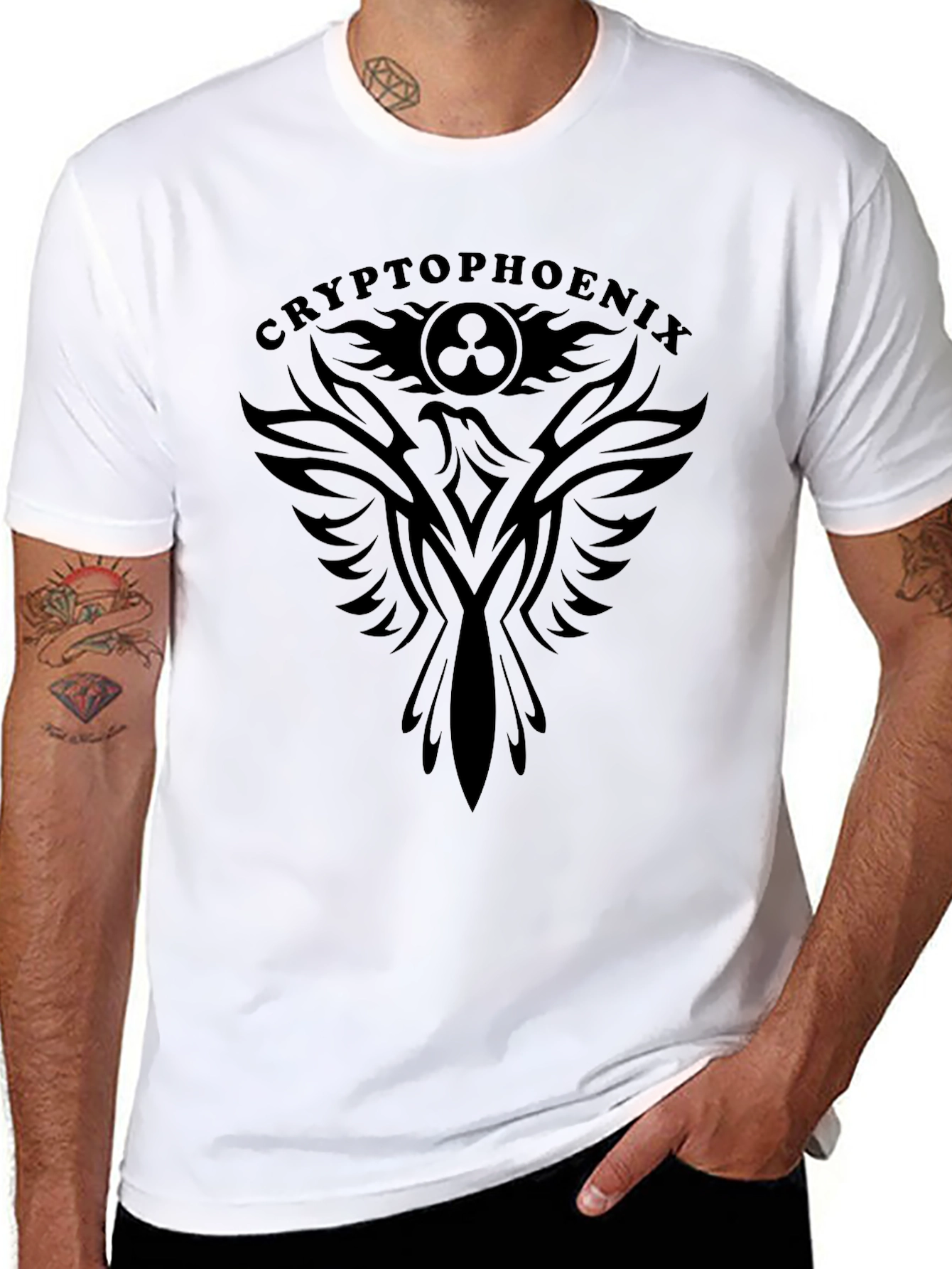 CryptoPhoenix Black Graphic Tee