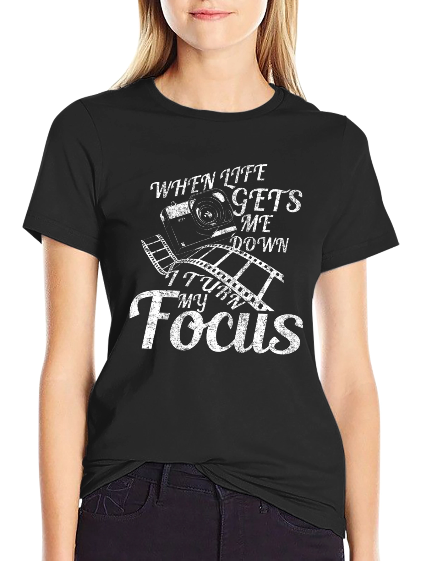 When Life Gets Me Down Camera Graphic T-Shirt