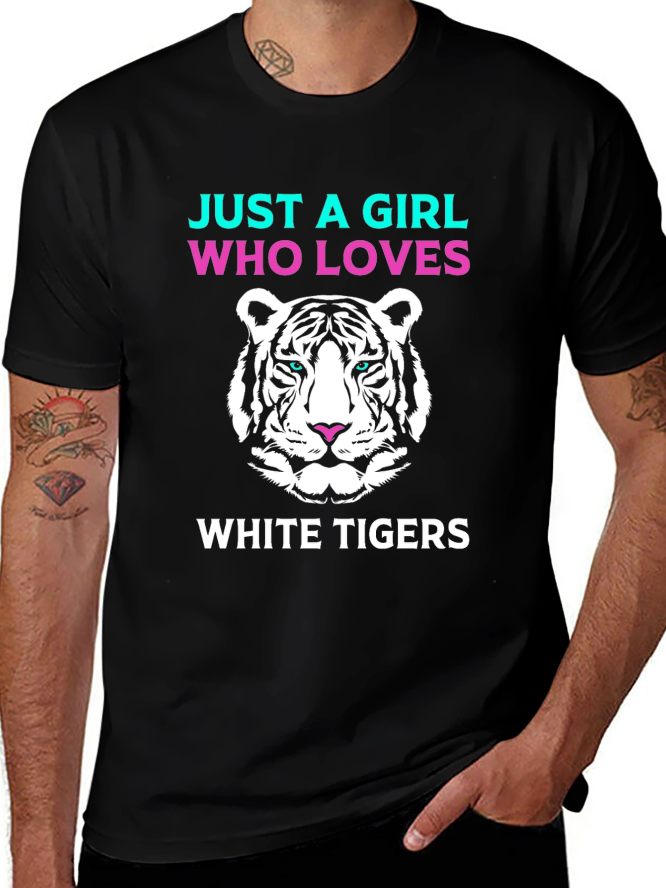 Just A Girl Who Loves White Tigers Graphic Tee