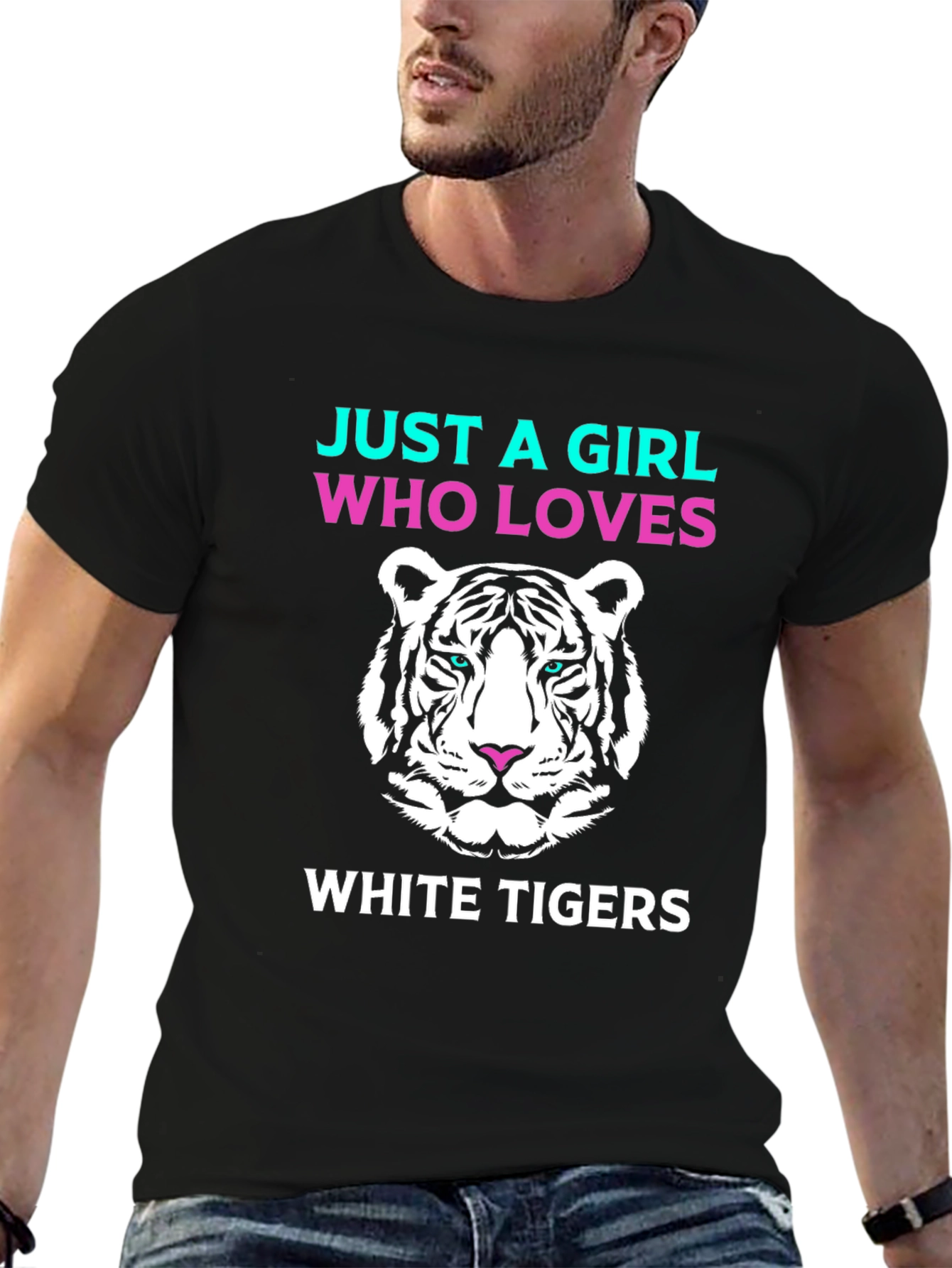 Just A Girl Who Loves White Tigers Graphic Tee