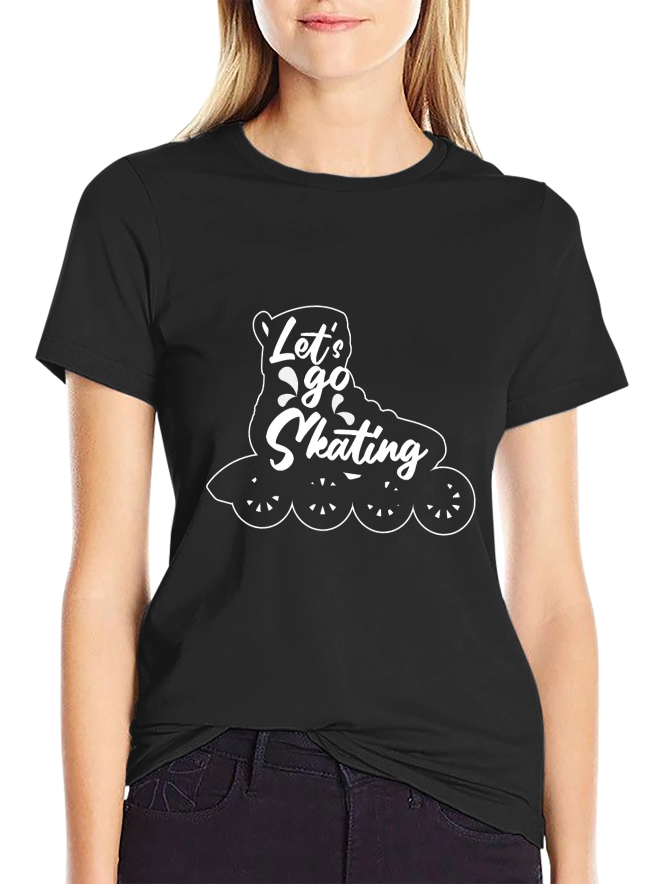 Lets Go Skating Black T-Shirt