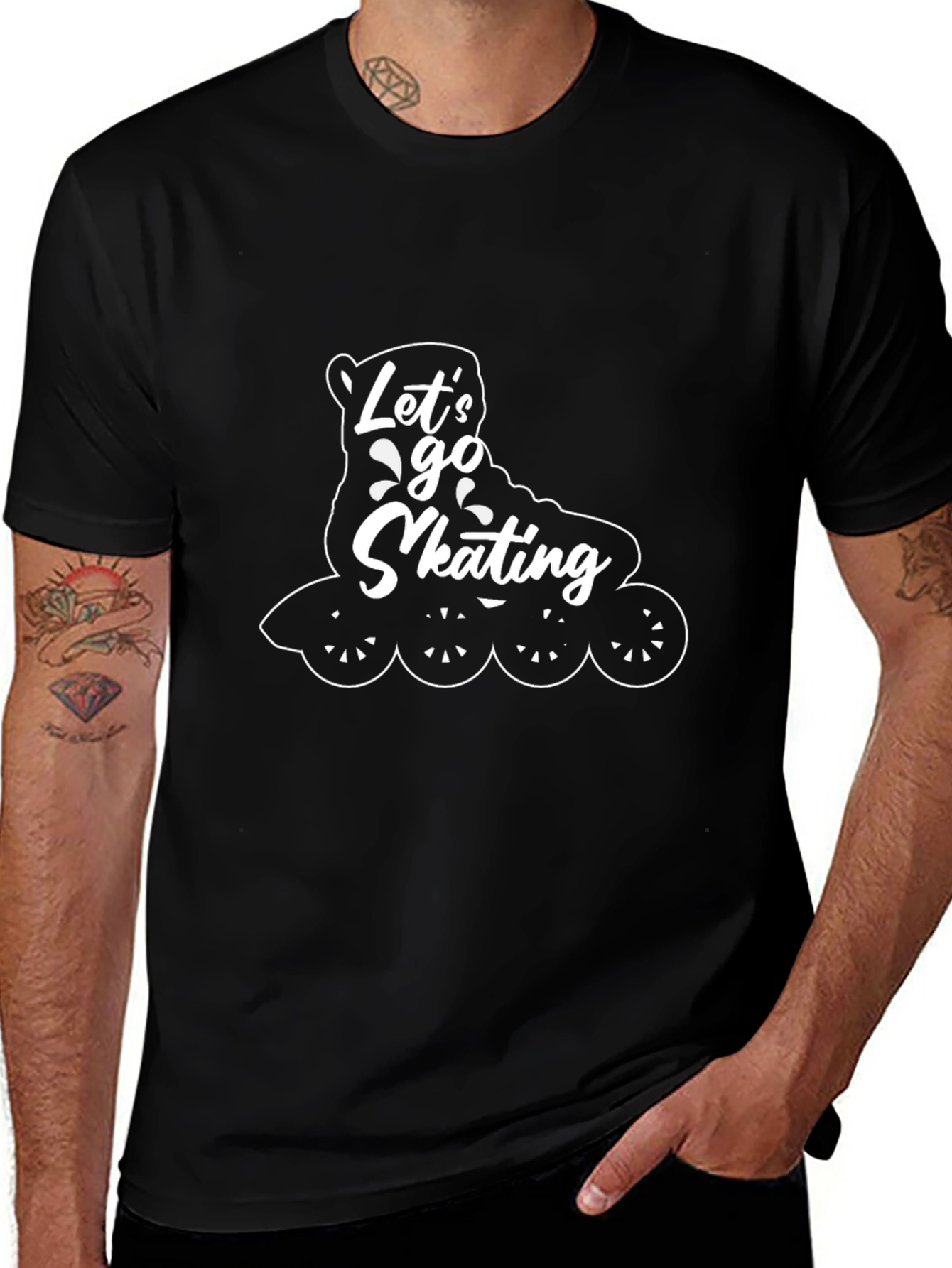 Lets Go Skating Black T-Shirt