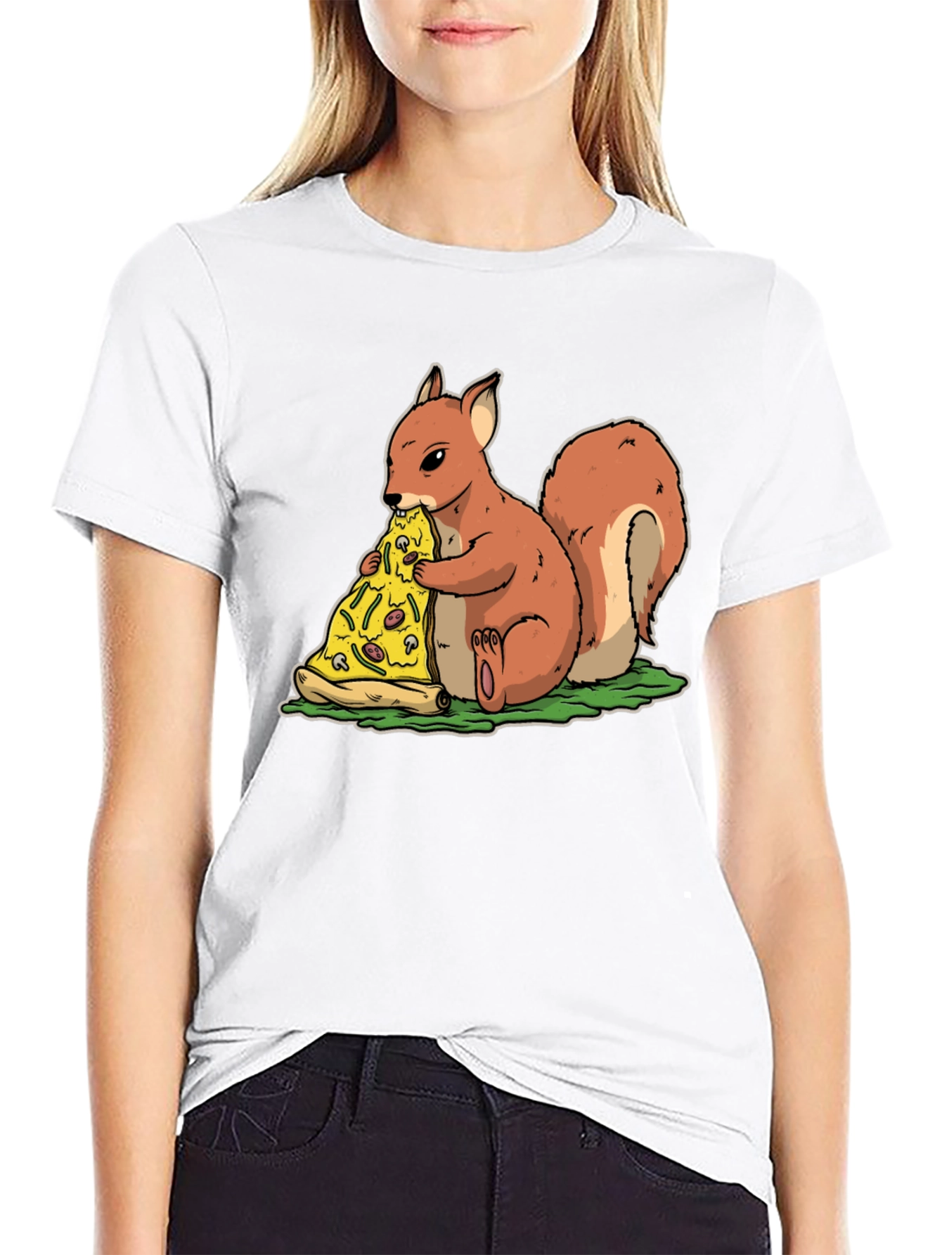 Squirrel Pizza T-Shirt - Funny Graphic Tee