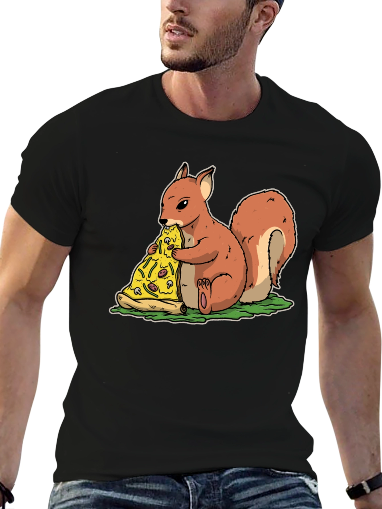 Squirrel Pizza T-Shirt - Funny Graphic Tee