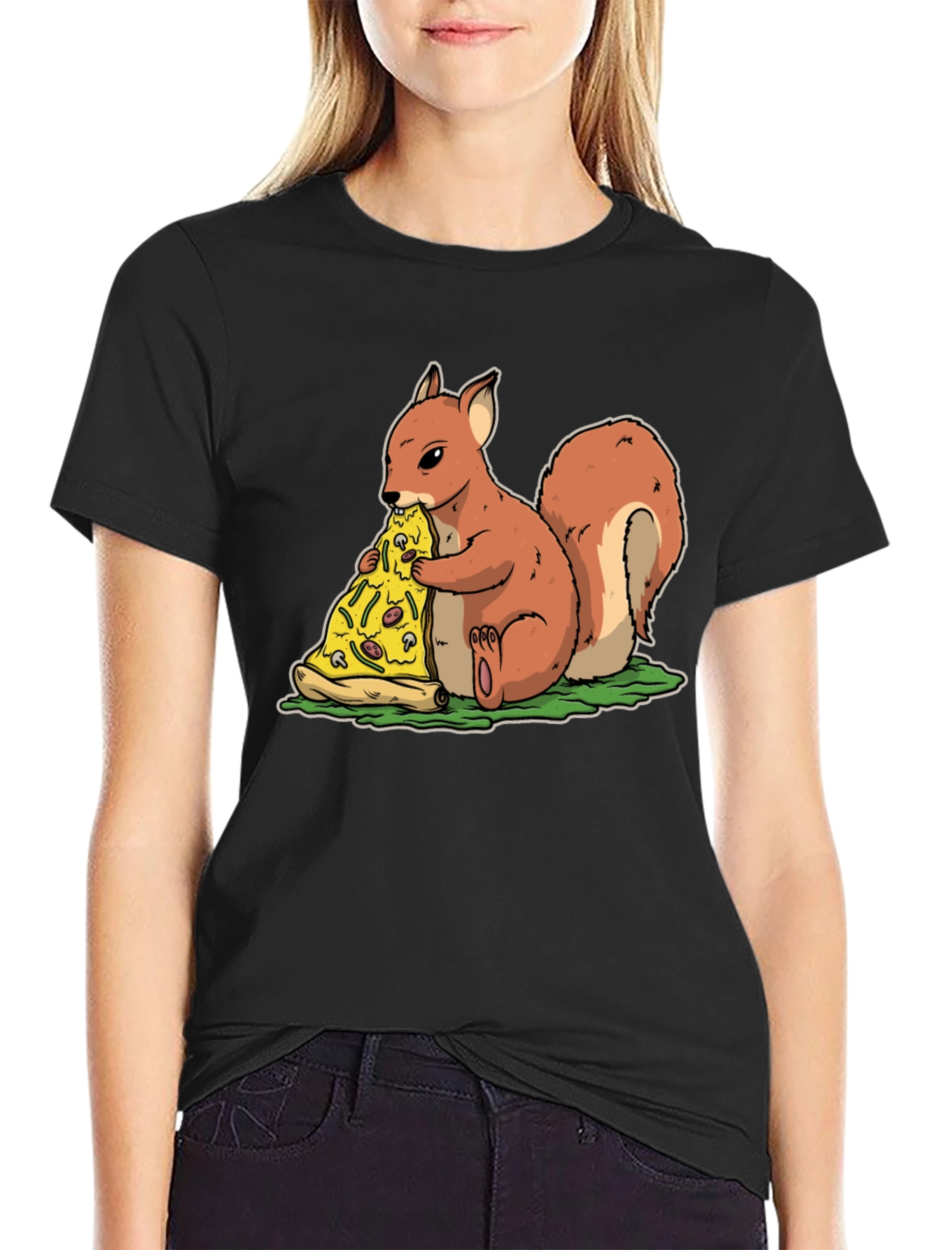 Squirrel Pizza T-Shirt - Funny Graphic Tee