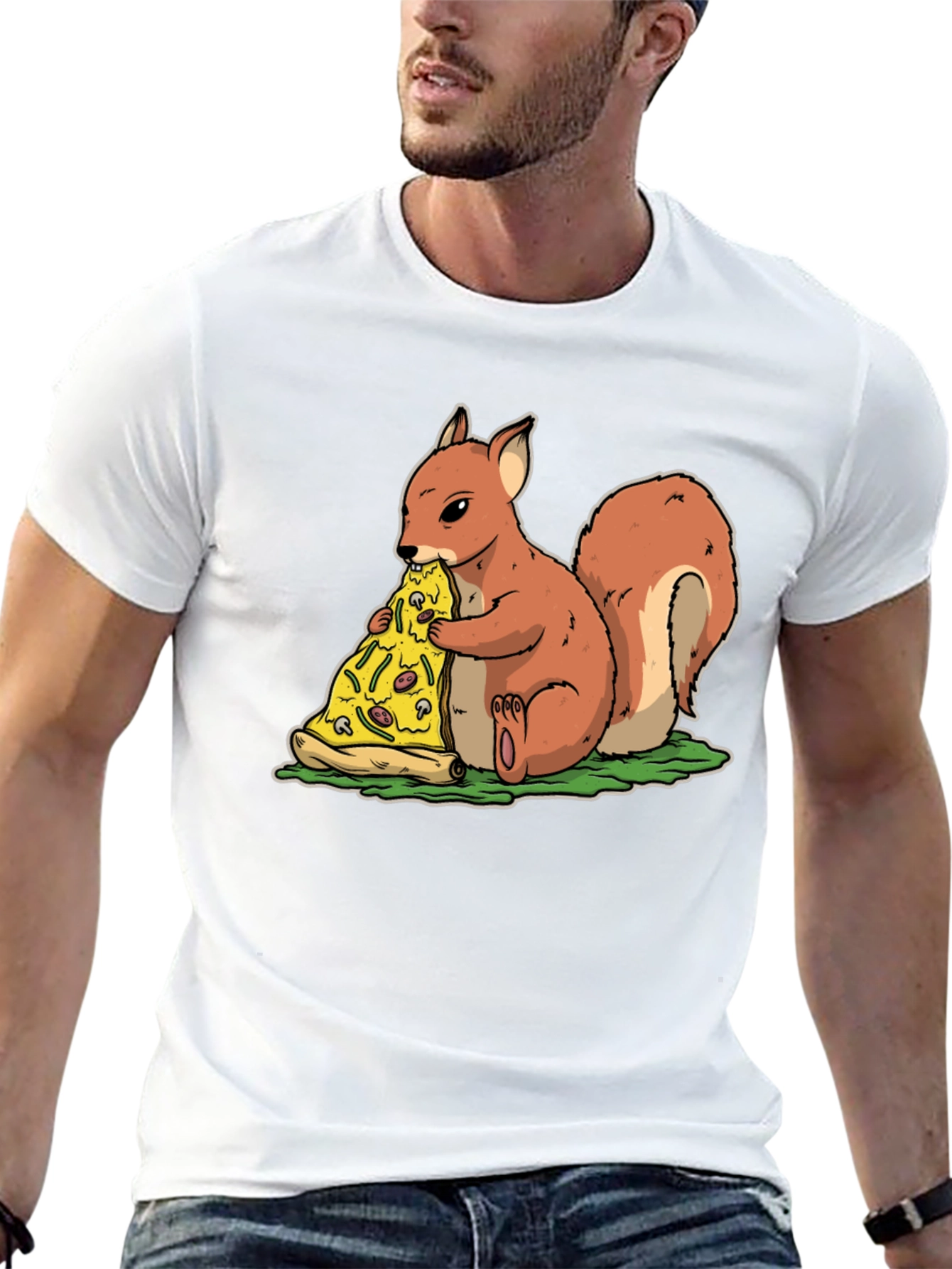 Squirrel Pizza T-Shirt - Funny Graphic Tee