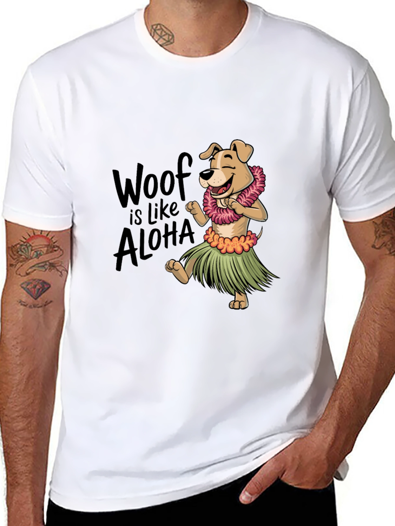 Woof is Like Aloha Graphic Tee - Black