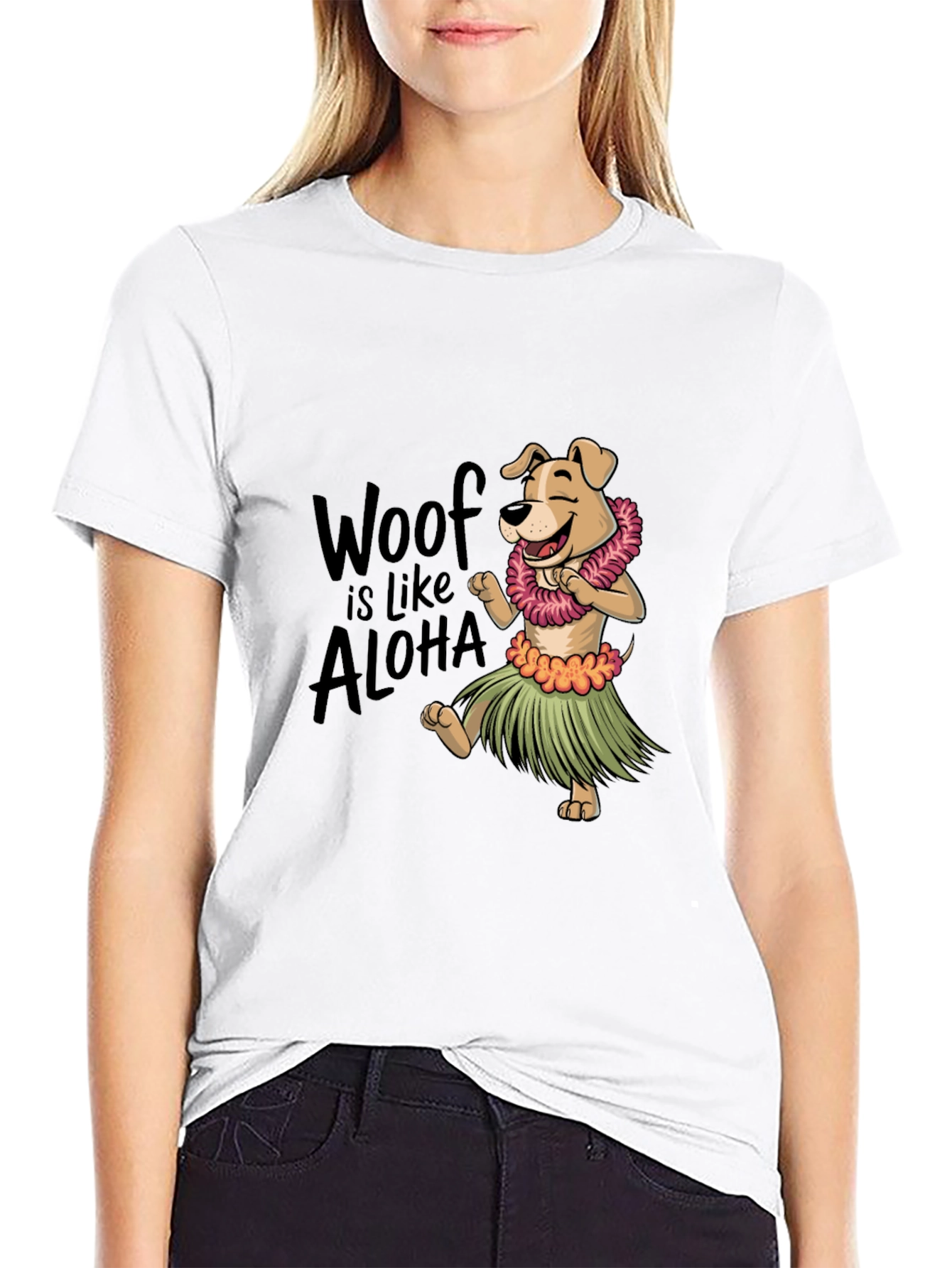 Woof is Like Aloha Graphic Tee - Black
