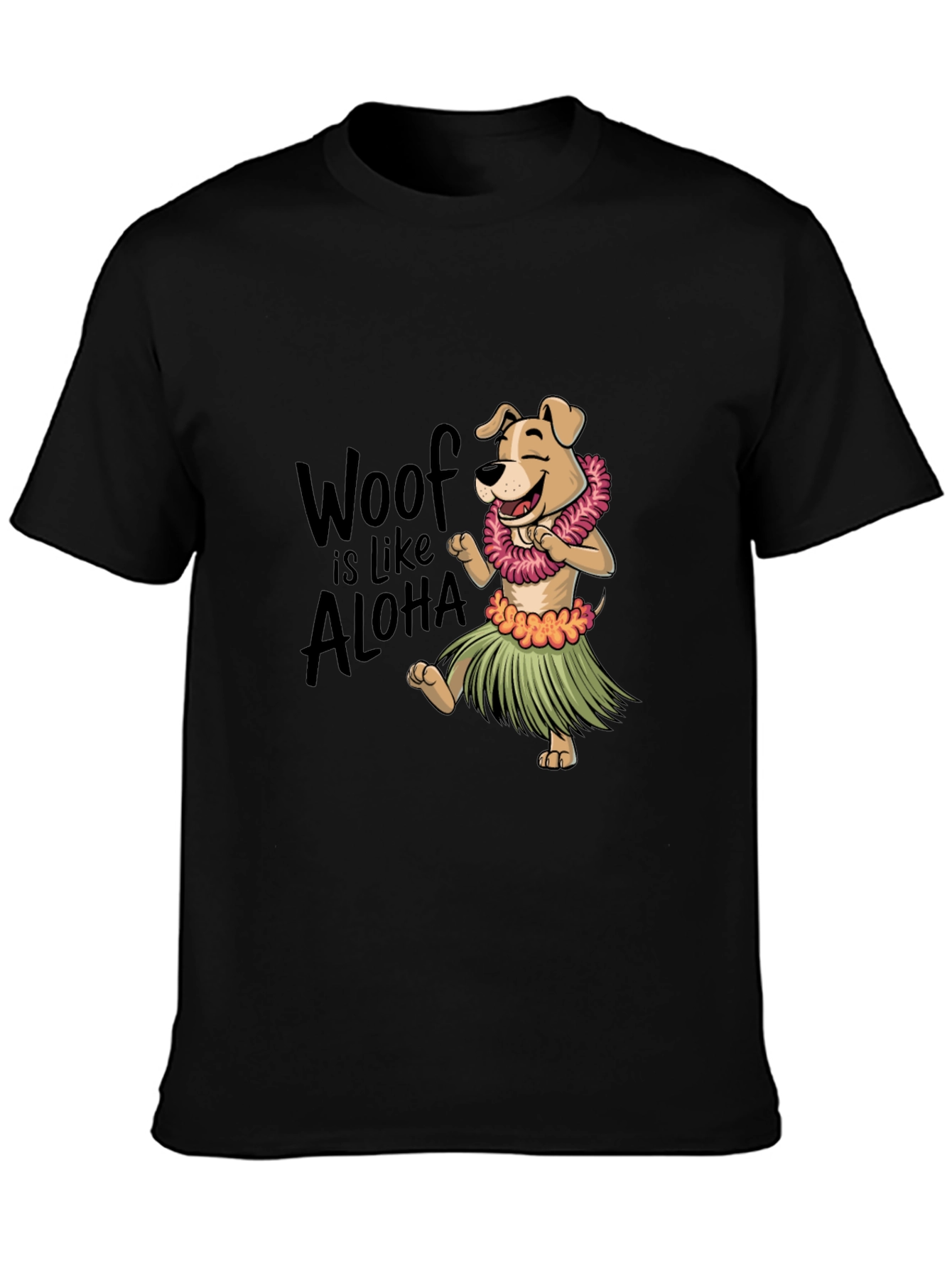 Woof is Like Aloha Graphic Tee - Black