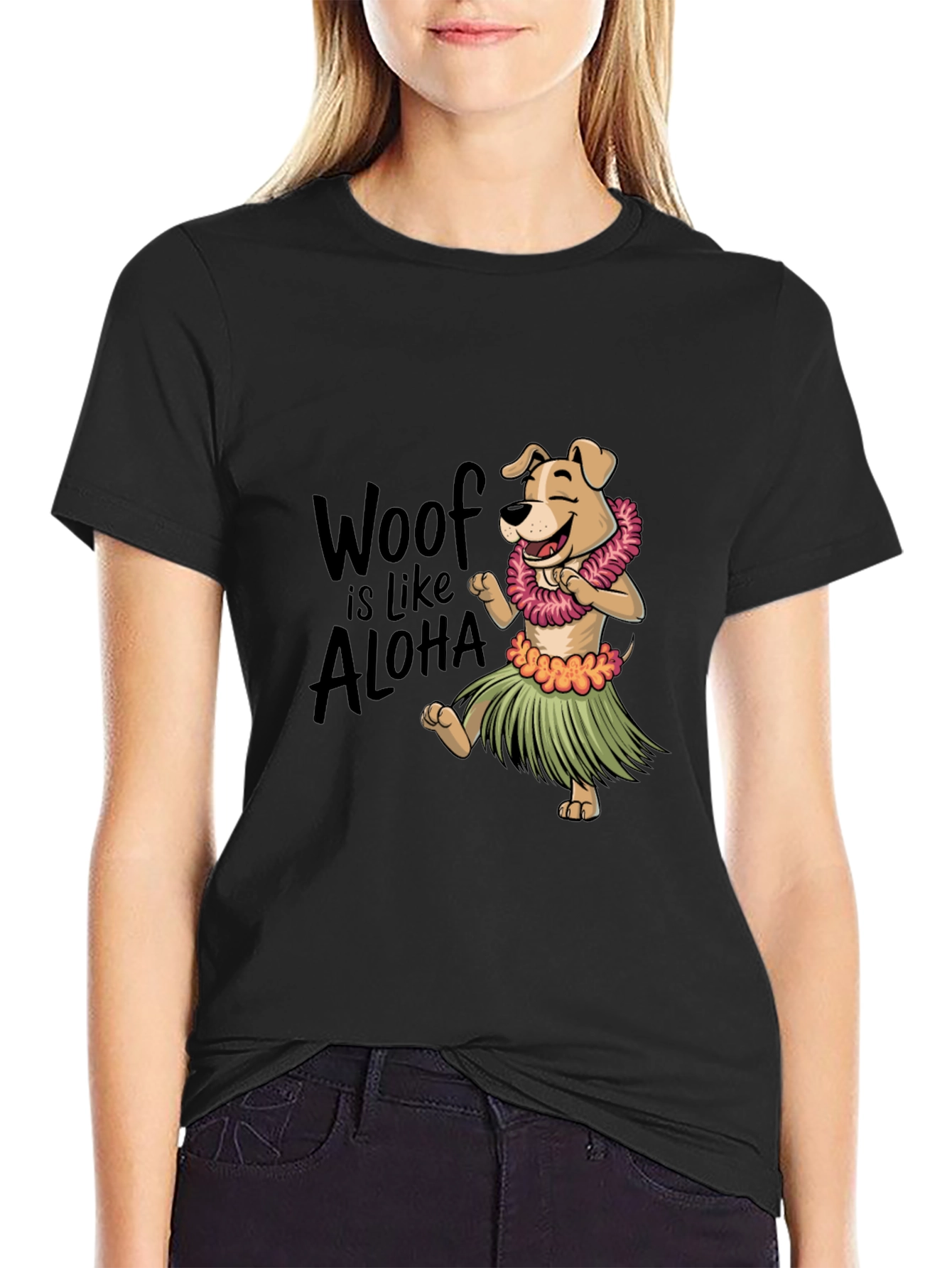 Woof is Like Aloha Graphic Tee - Black