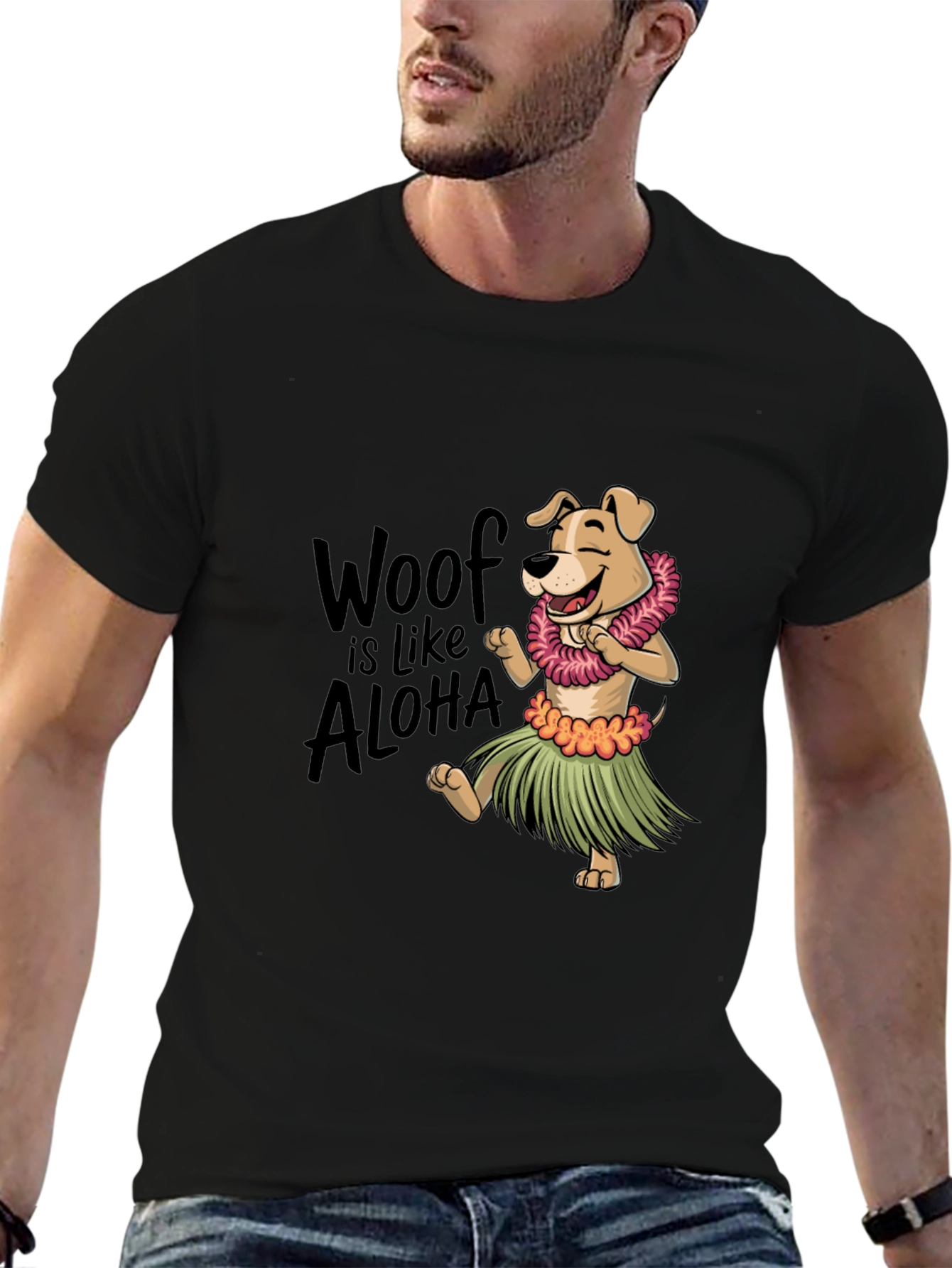 Woof is Like Aloha Graphic Tee - Black