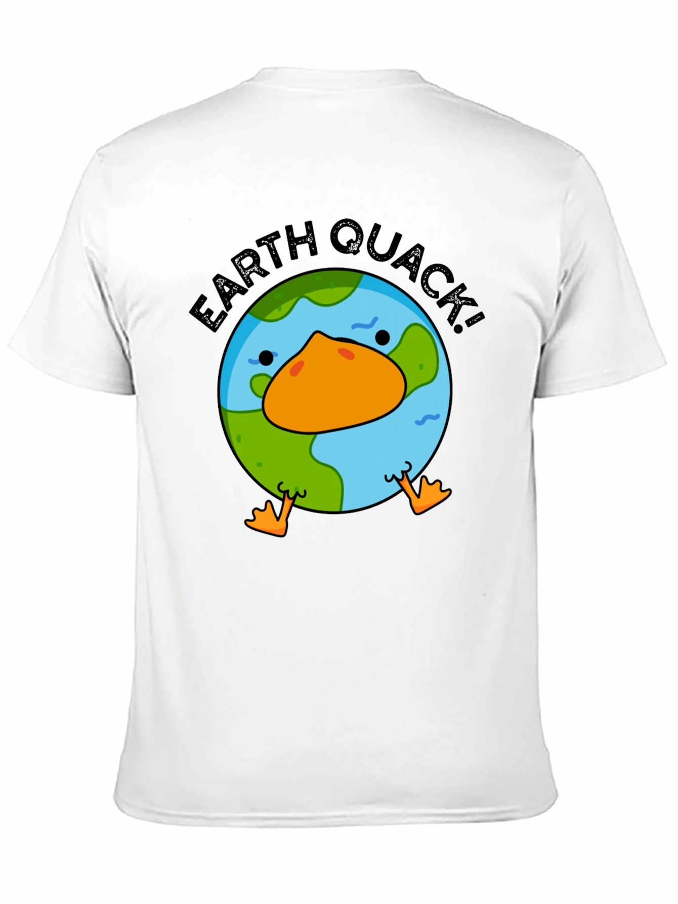 Earth Quack! Graphic Print Black T-Shirt