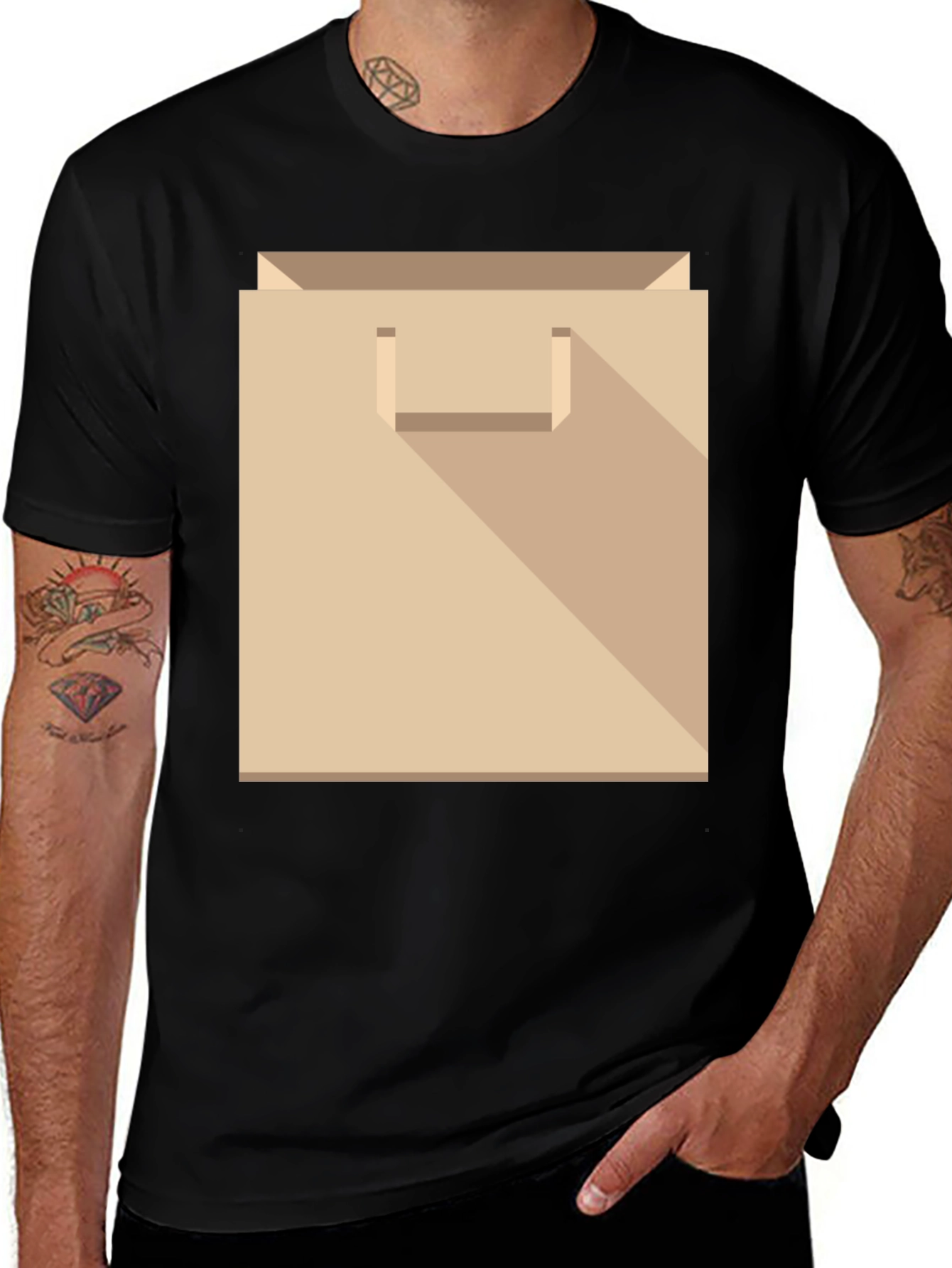 Novelty Paper Bag Graphic T-Shirt