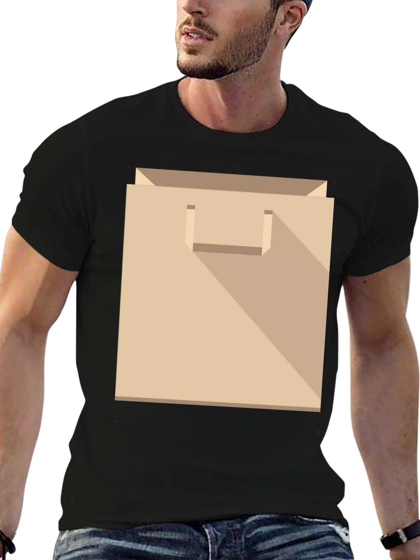 Novelty Paper Bag Graphic T-Shirt
