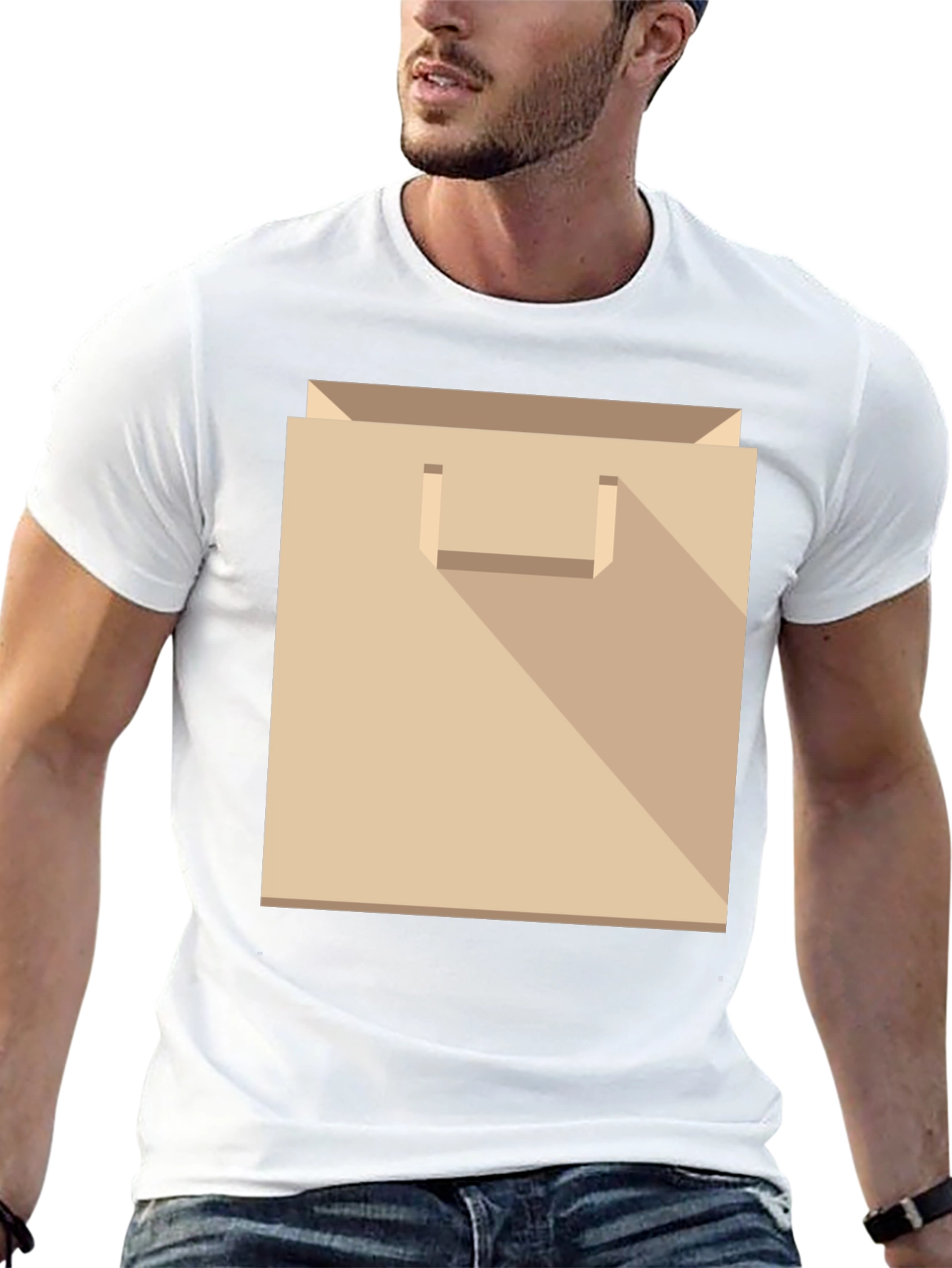 Novelty Paper Bag Graphic T-Shirt