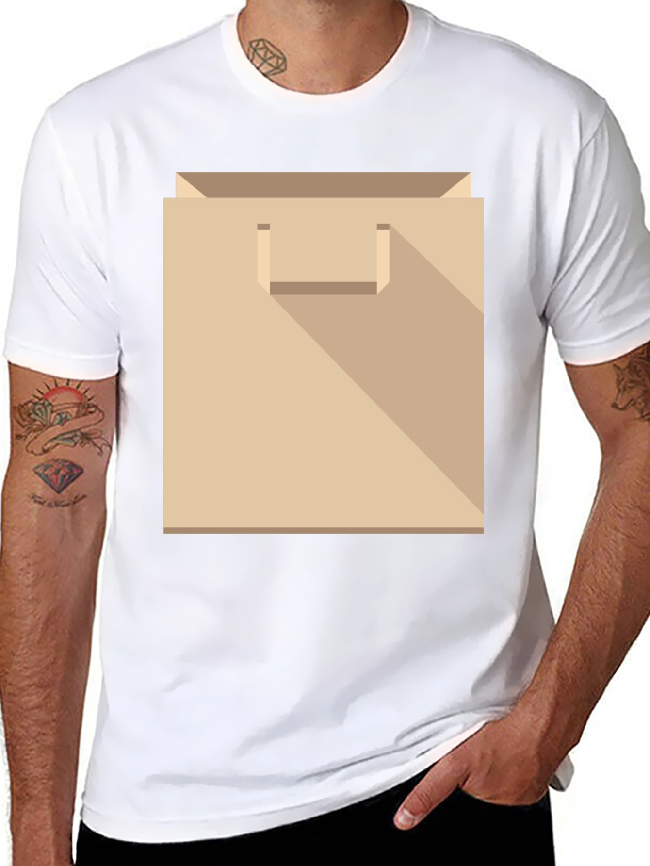 Novelty Paper Bag Graphic T-Shirt