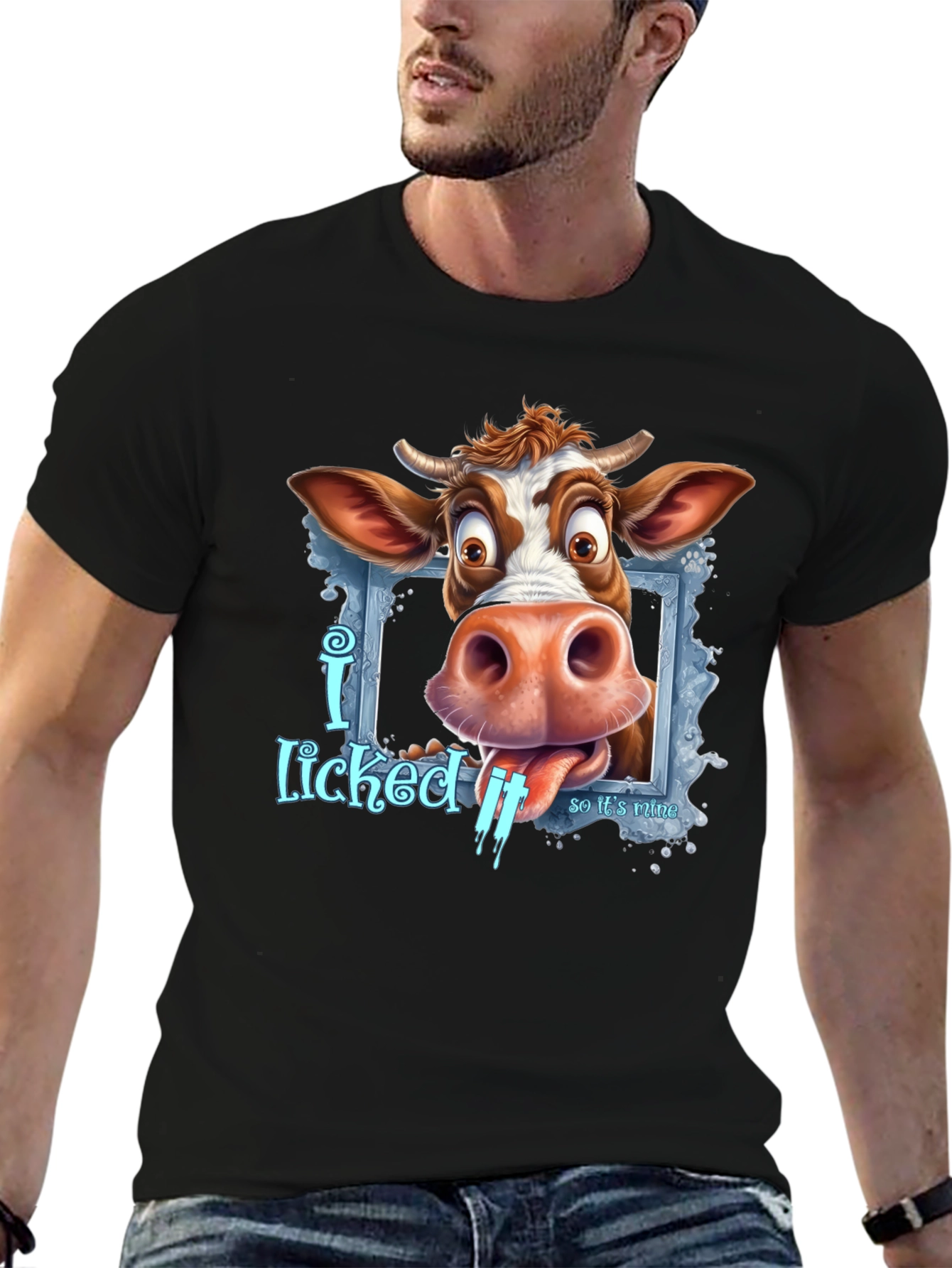 Funny Cow I Licked It Graphic Tee