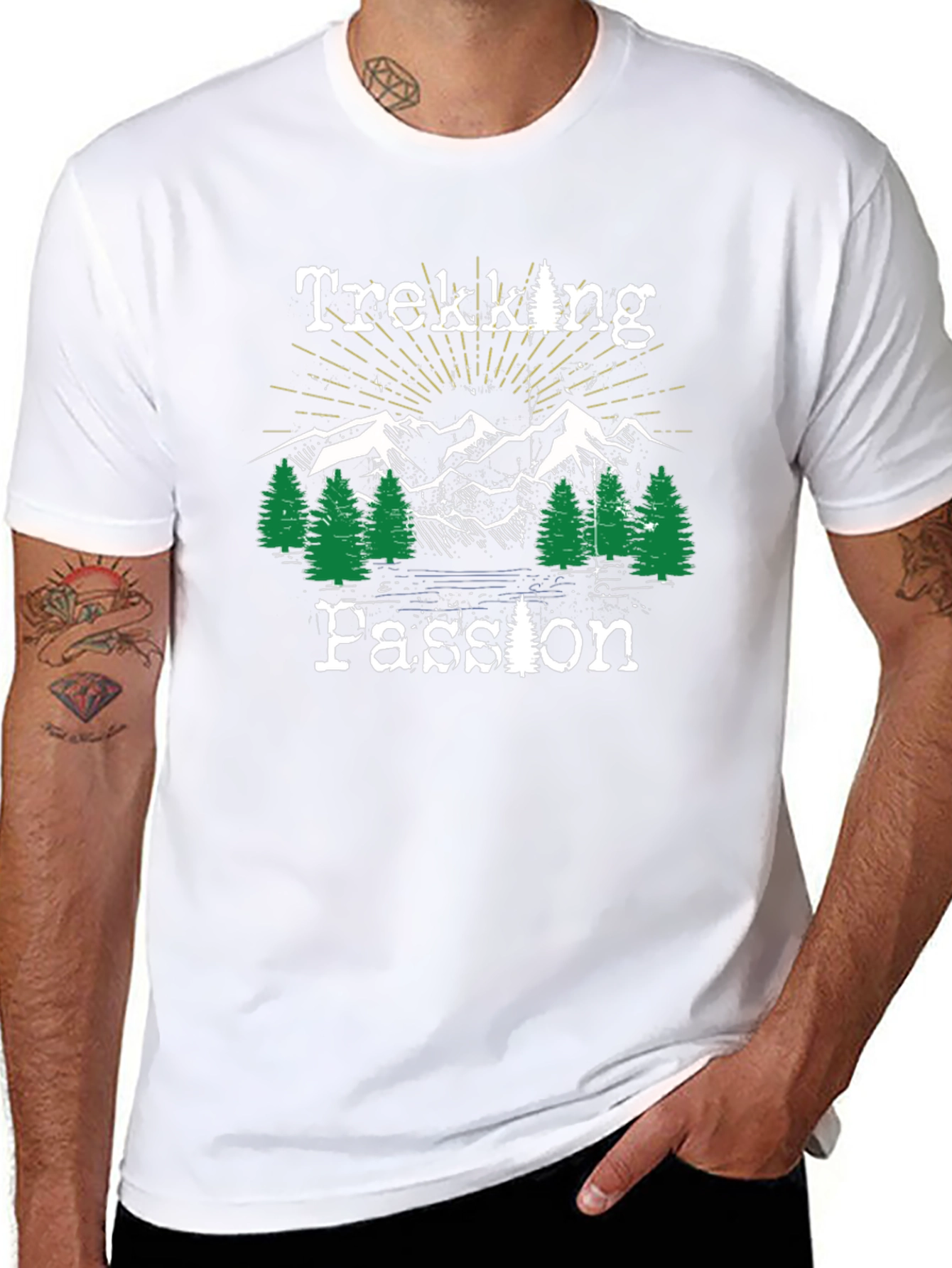 Trekking Passion Black Graphic T-Shirt