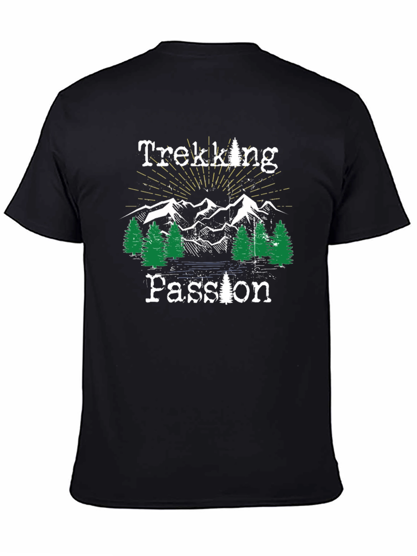 Trekking Passion Black Graphic T-Shirt