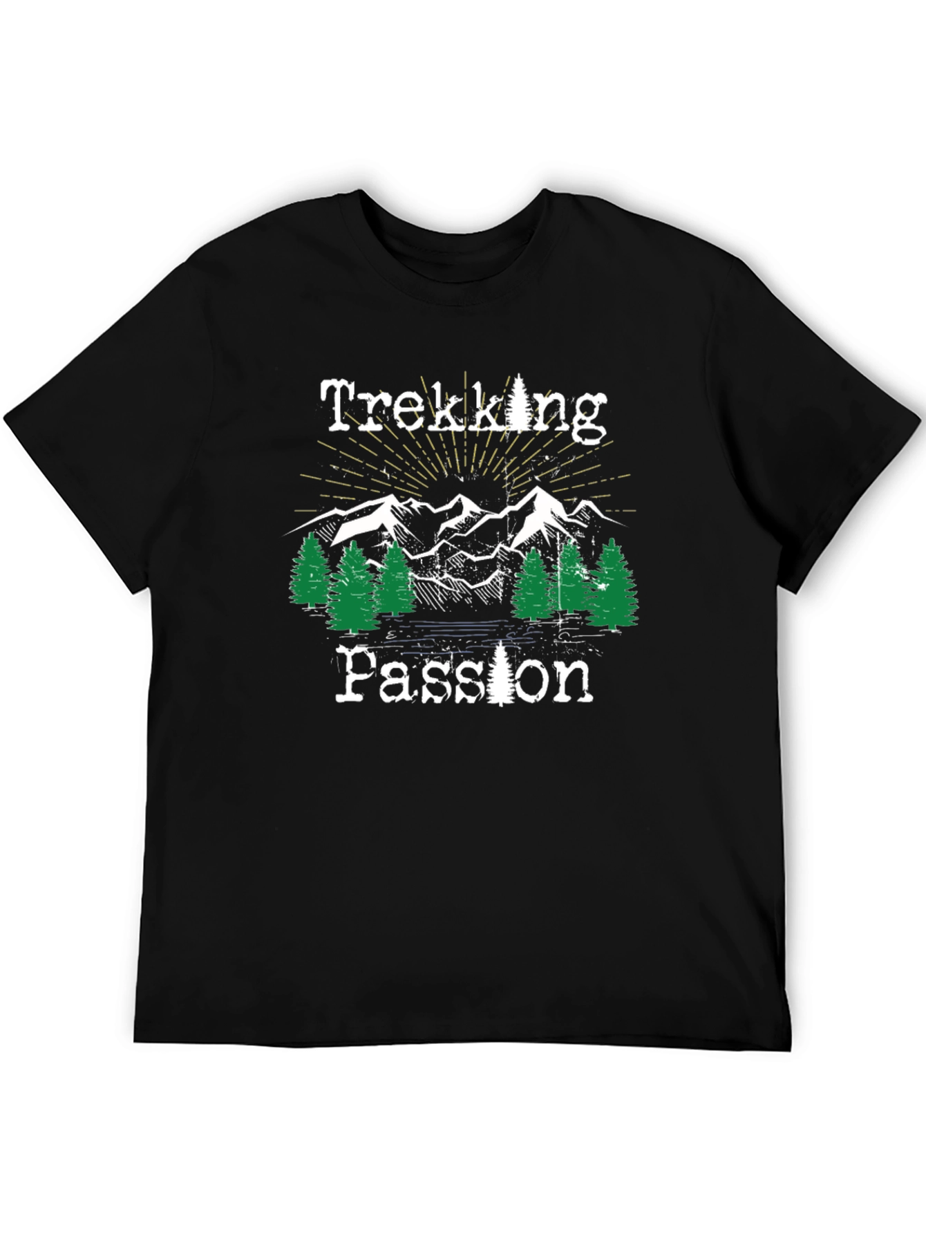 Trekking Passion Black Graphic T-Shirt