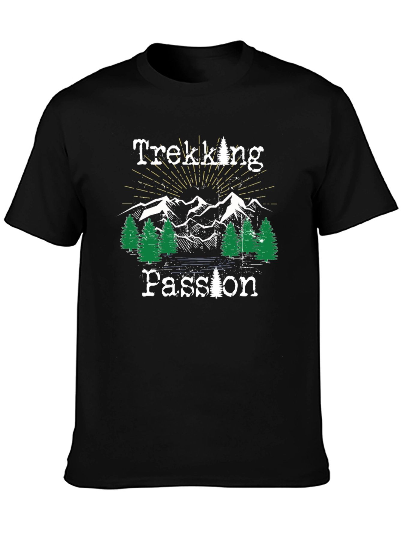 Trekking Passion Black Graphic T-Shirt