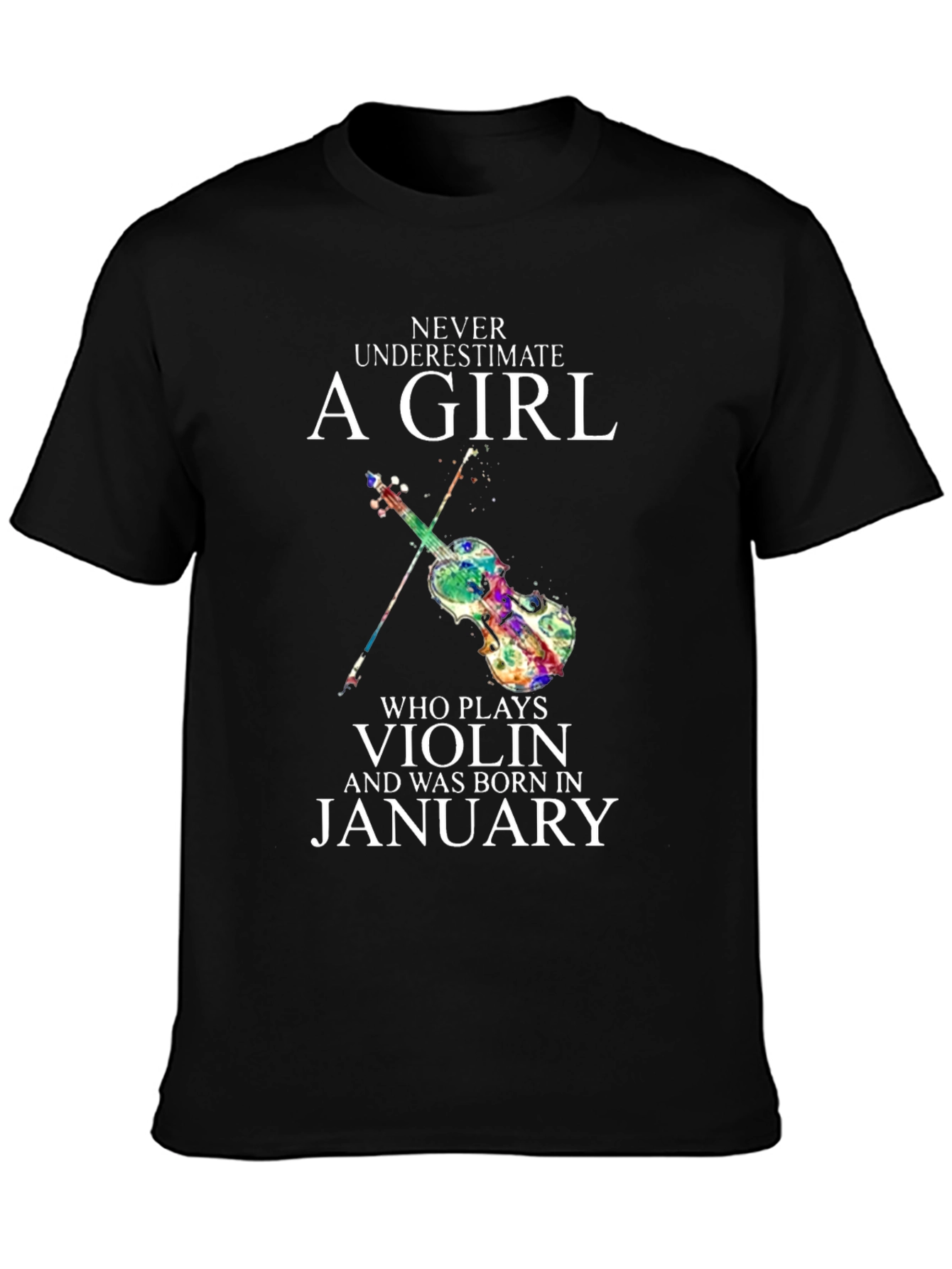 Violin Girl January Birthday T-Shirt