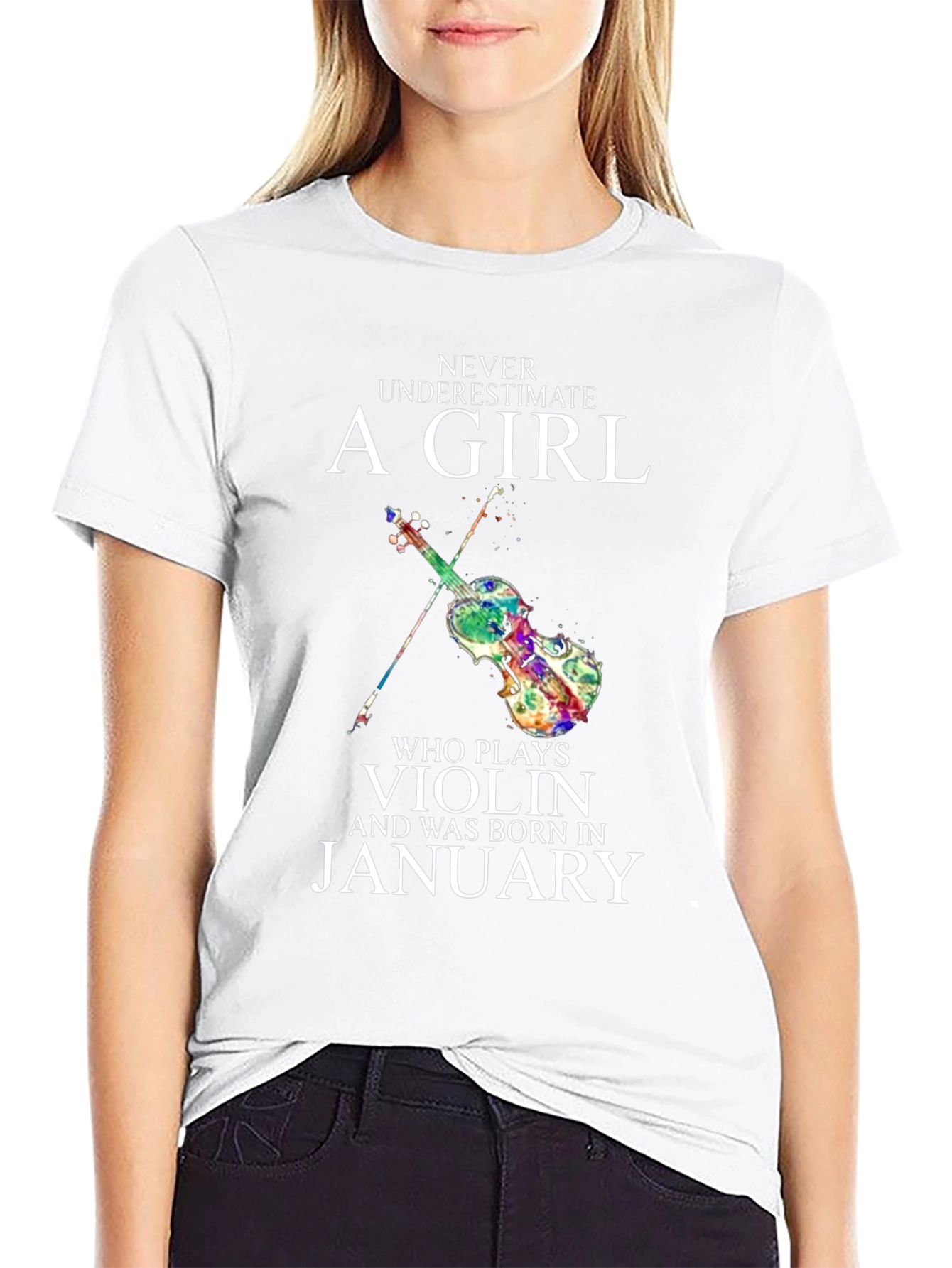Violin Girl January Birthday T-Shirt
