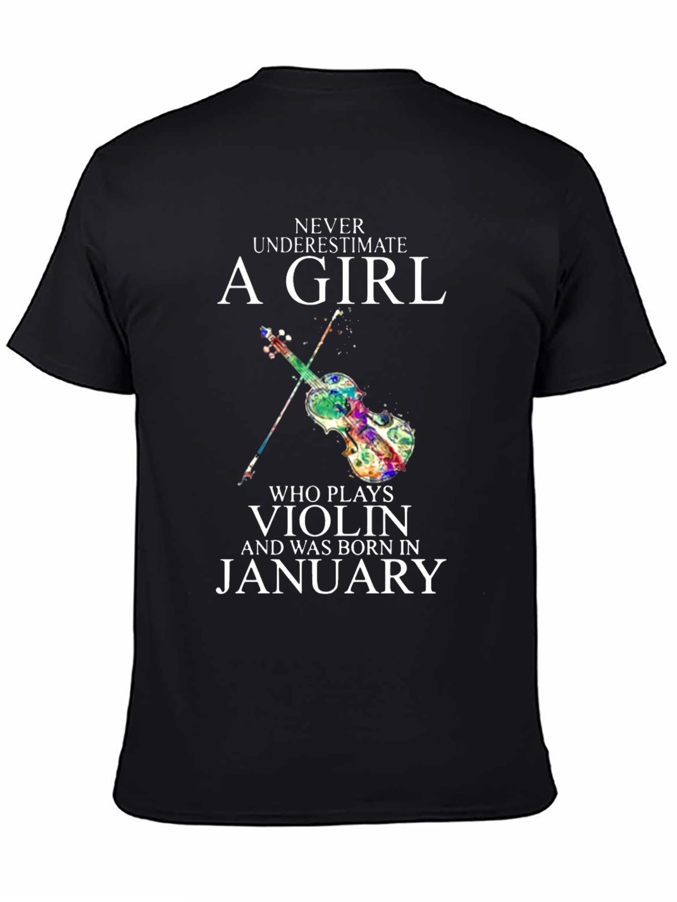 Violin Girl January Birthday T-Shirt