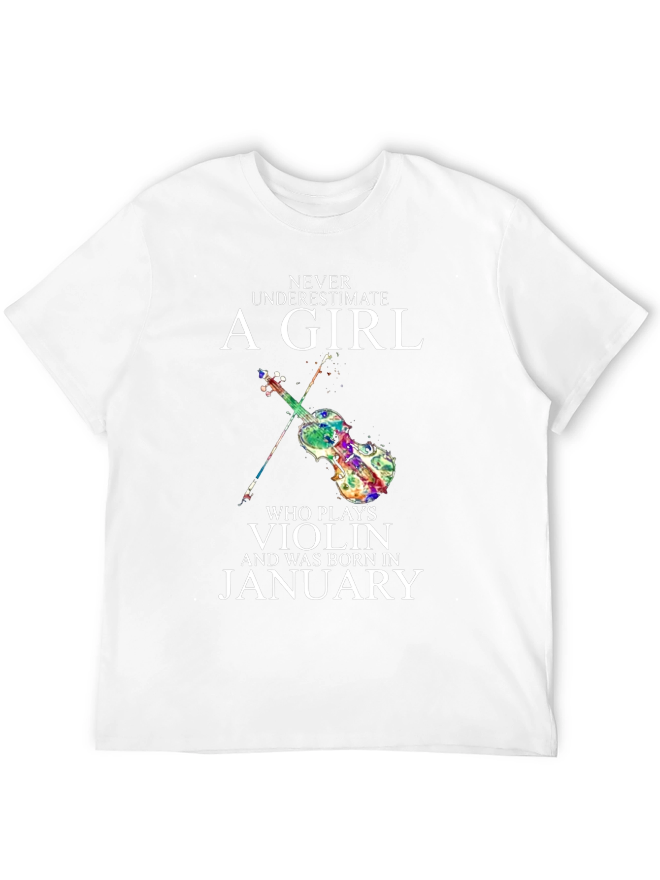 Violin Girl January Birthday T-Shirt
