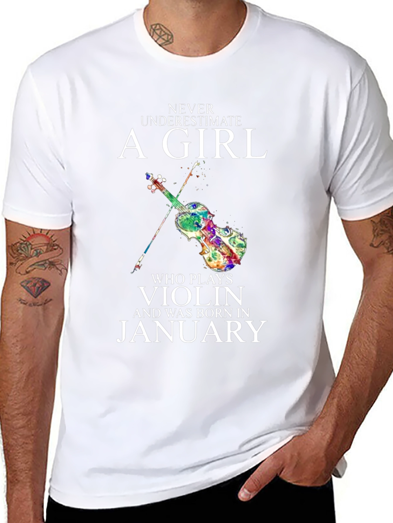 Violin Girl January Birthday T-Shirt